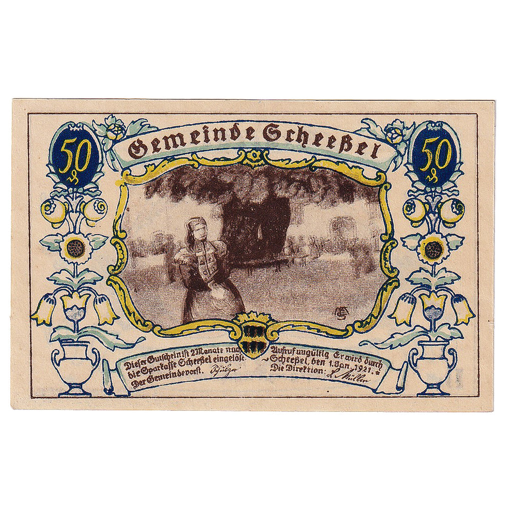 Banknot, Niemcy, Scheebel, 50 Pfennig, champs 1921-01-01, UNC(63) Mehl:1174.1a