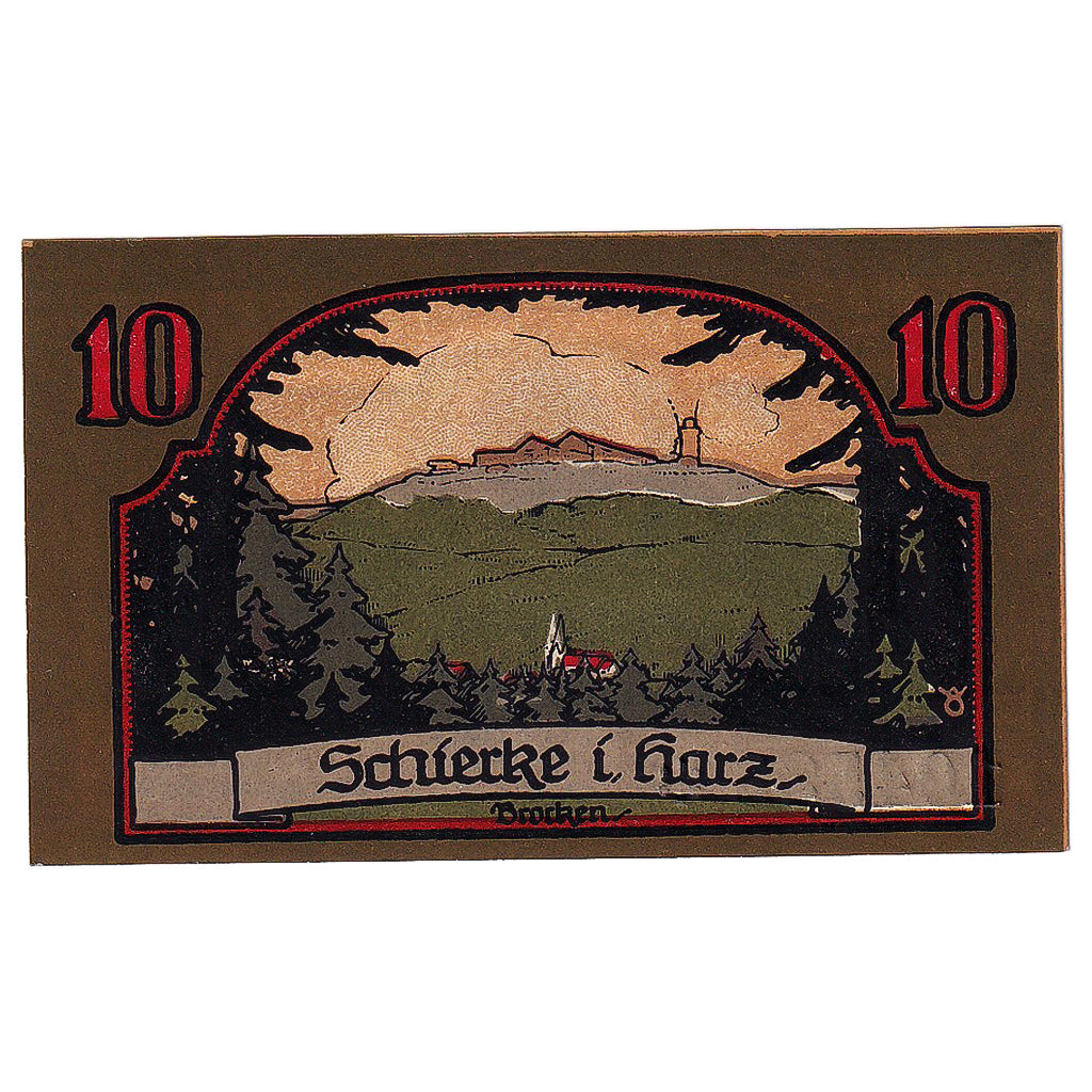 Geldschein, Deutschland, Schierke, 10 Pfennig, moulin, 1921 UNZ- Mehl:1179.1a