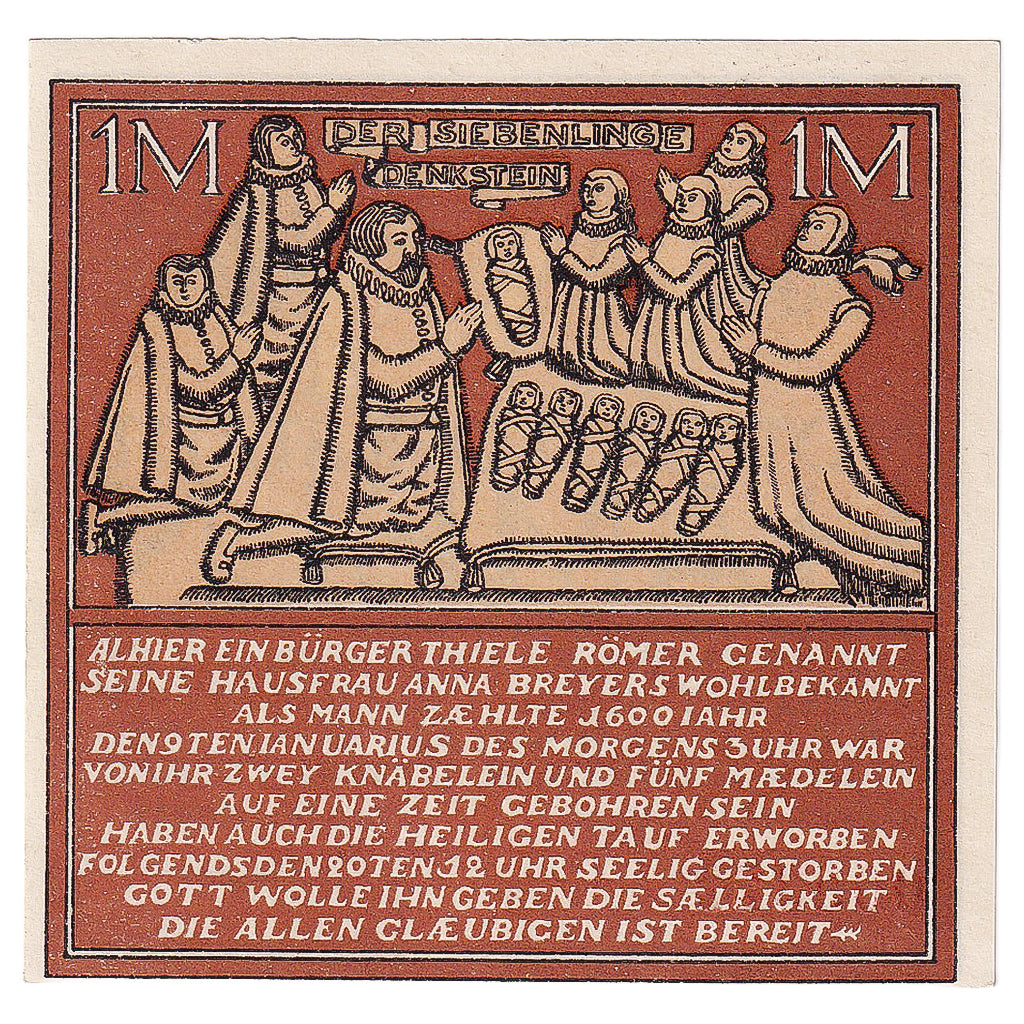 Geldschein, Deutschland, Hameln, 1 Mark, personnage 1921 UNZ- Mehl:566.1a