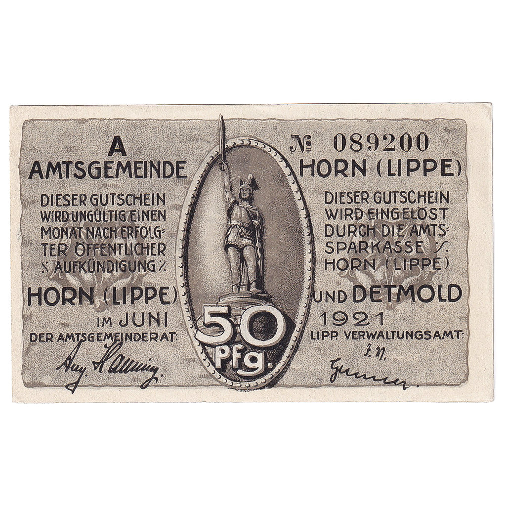 Banconote, Germania, Horn, 50 Pfennig, armée, 1921, SPL, Mehl:628.1a