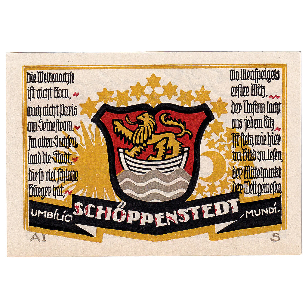 Banconote, Germania, Schoppenstedt, 50 Pfennig, Blason, 1921 SPL Mehl:1199.1a