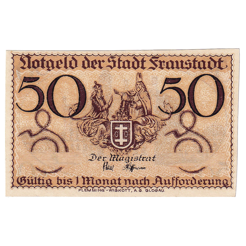 Geldschein, Deutschland, Fraustadt, 50 Pfennig, château, UNZ-, Mehl:F18.10a