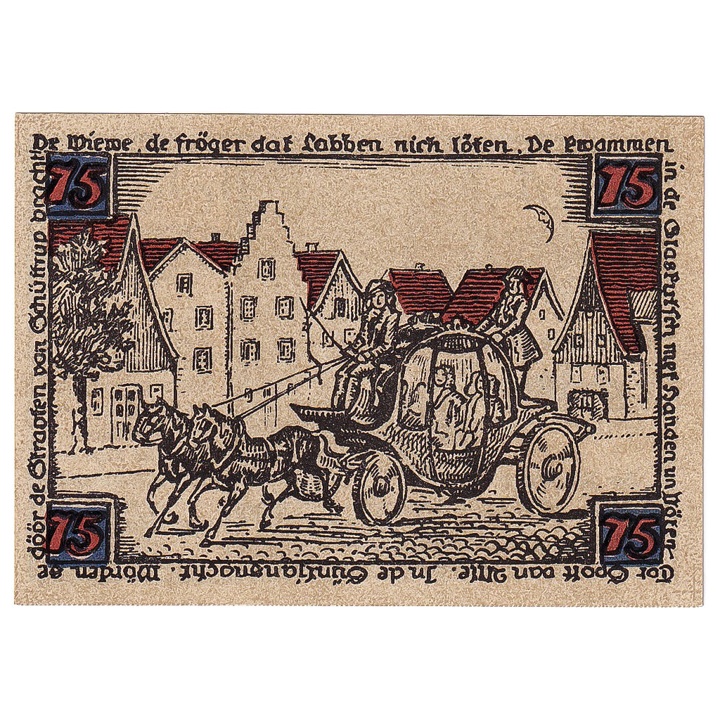 Geldschein, Deutschland, Schuttorf, 75 Pfennig, Ville, 1921 UNZ- Mehl:1202.1