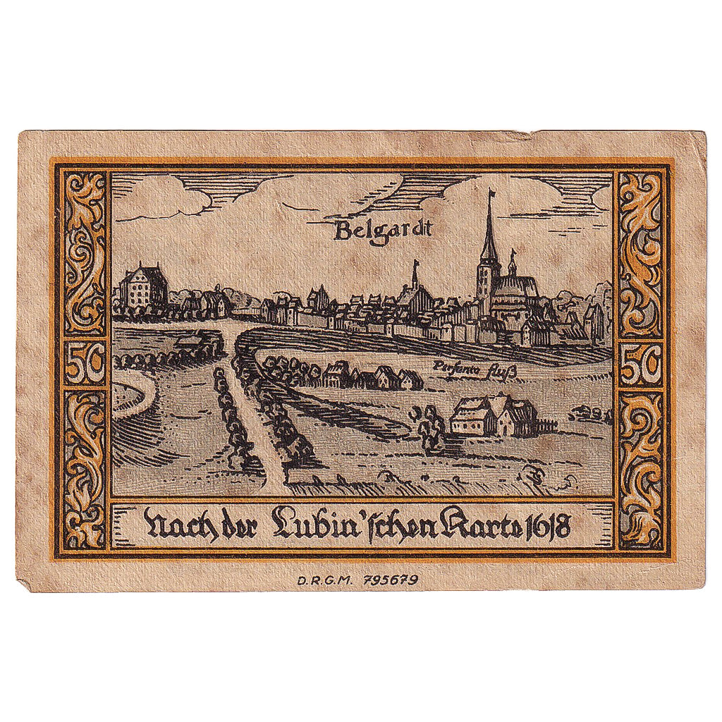 Geldschein, Deutschland, Belgard, 50 Pfennig, village, SS, Mehl:69.1a