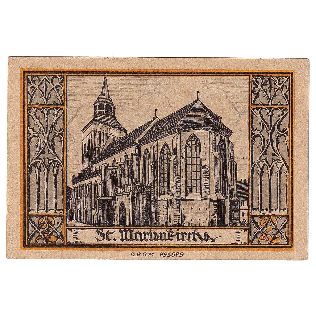 Geldschein, Deutschland, Belgard, 2 Mark, cathédrale, VZ, Mehl:69.1a