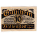 Banknot, Niemcy, Ballenstedt, 10 Pfennig, Monument 1920-09-28, UNC(63) Mehl:61.2
