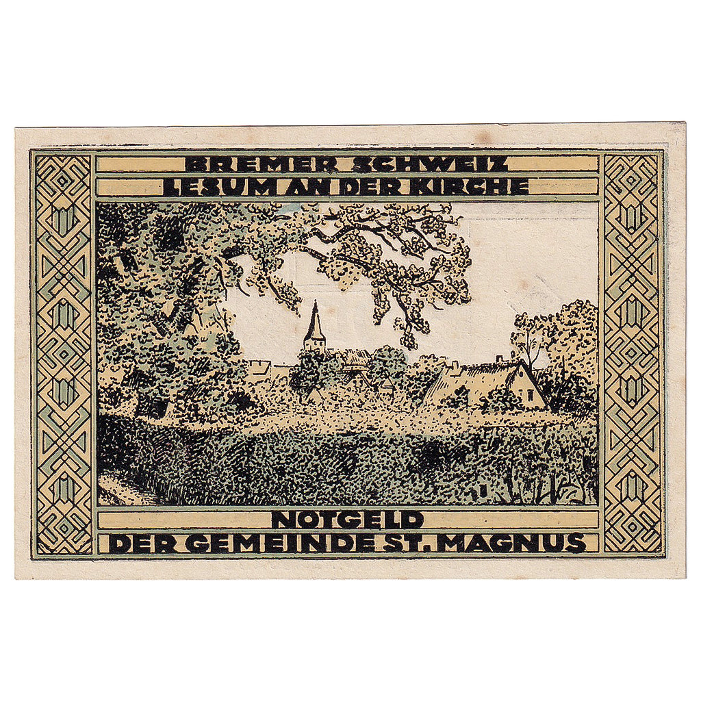 Banconote, Germania, St Magnus, 25 Pfennig, paysage, 1921 SPL Mehl:1166.1