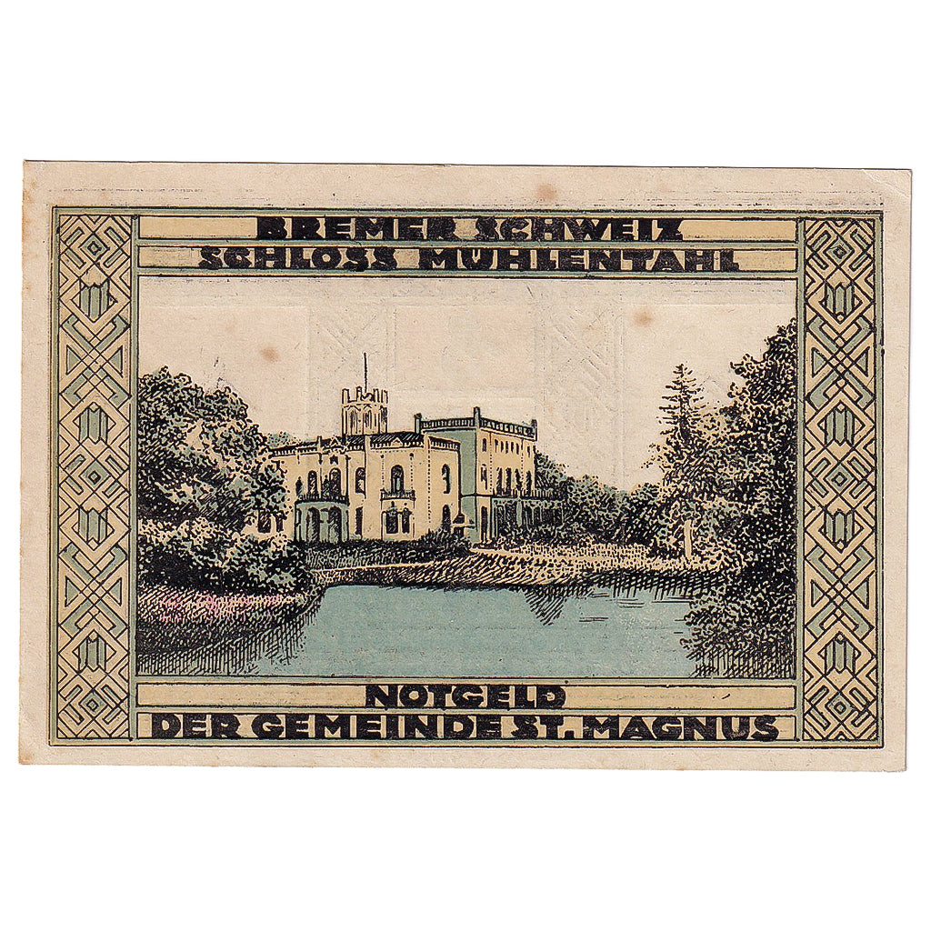 Banknot, Niemcy, St Magnus, 25 Pfennig, château, 1921 AU(55-58) Mehl:1166.1