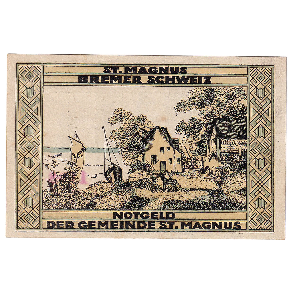 Banknot, Niemcy, St Magnus, 50 Pfennig, village 1921-11-09 AU(55-58) Mehl:1166.1
