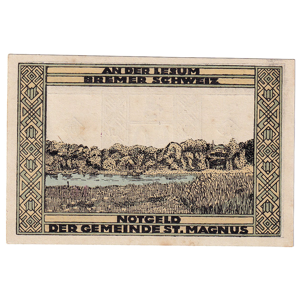 Geldschein, Deutschland, St Magnus, 50 Pfennig, fleuve, 1921 VZ+ Mehl:1166.1
