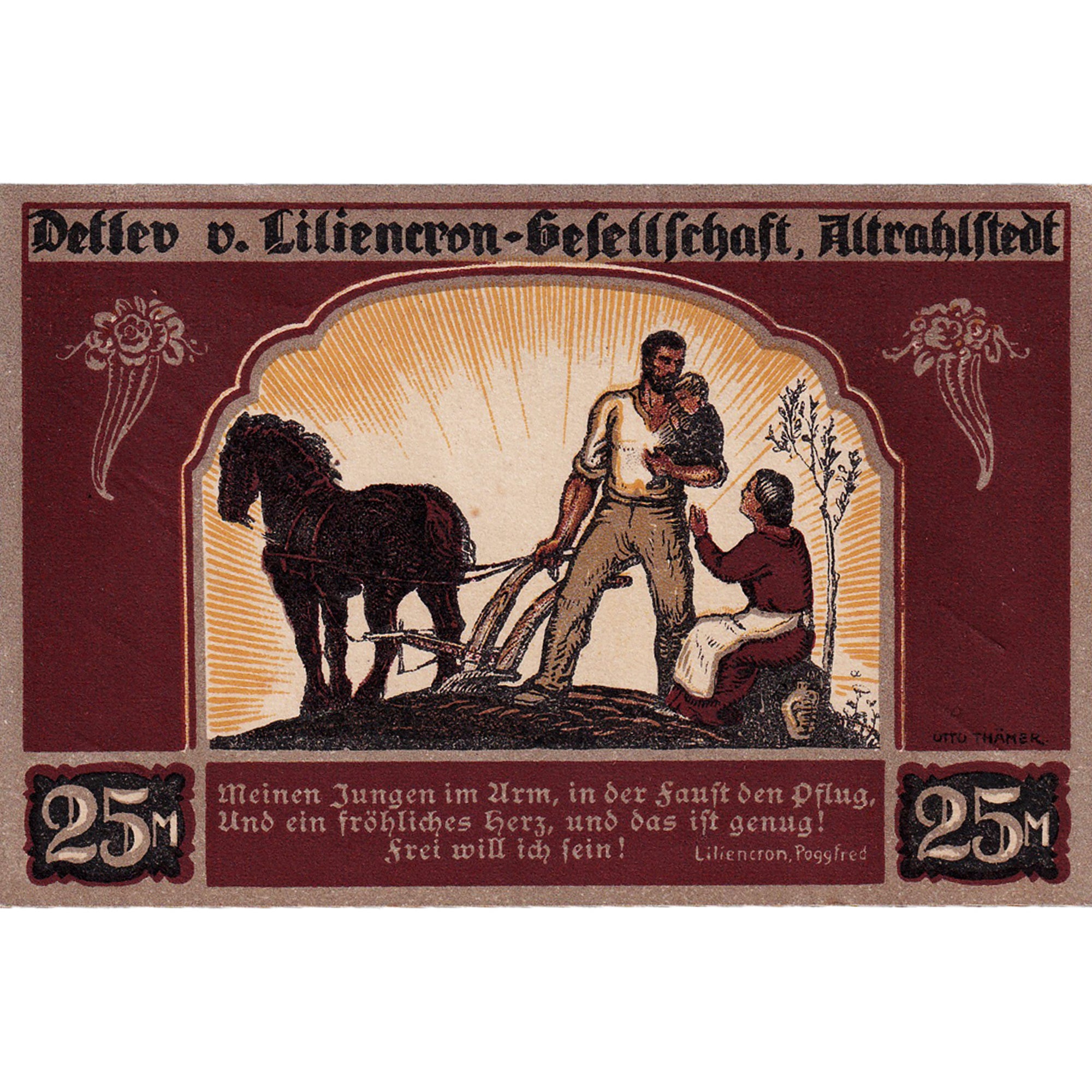 Banknote, Germany, Altrahlstedt, 25 MARK, famille, 1922, UNC(63) Mehl:31.1