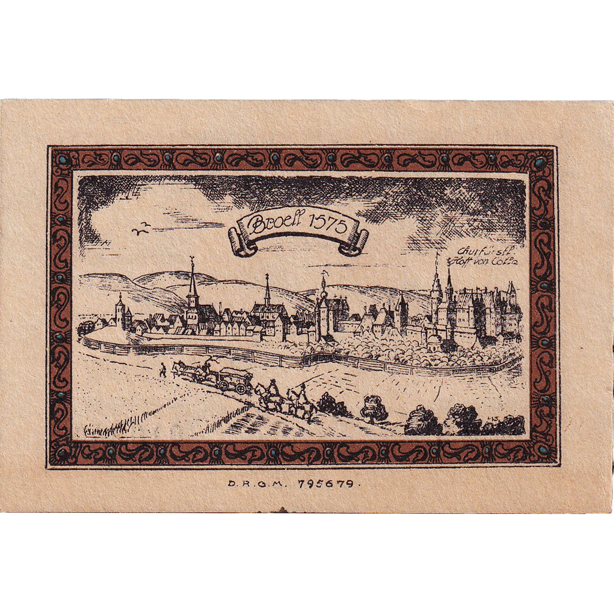 Banknot, Niemcy, Brühl, 1 Mark, château 1922-10-01, UNC(63) Mehl:192.1a