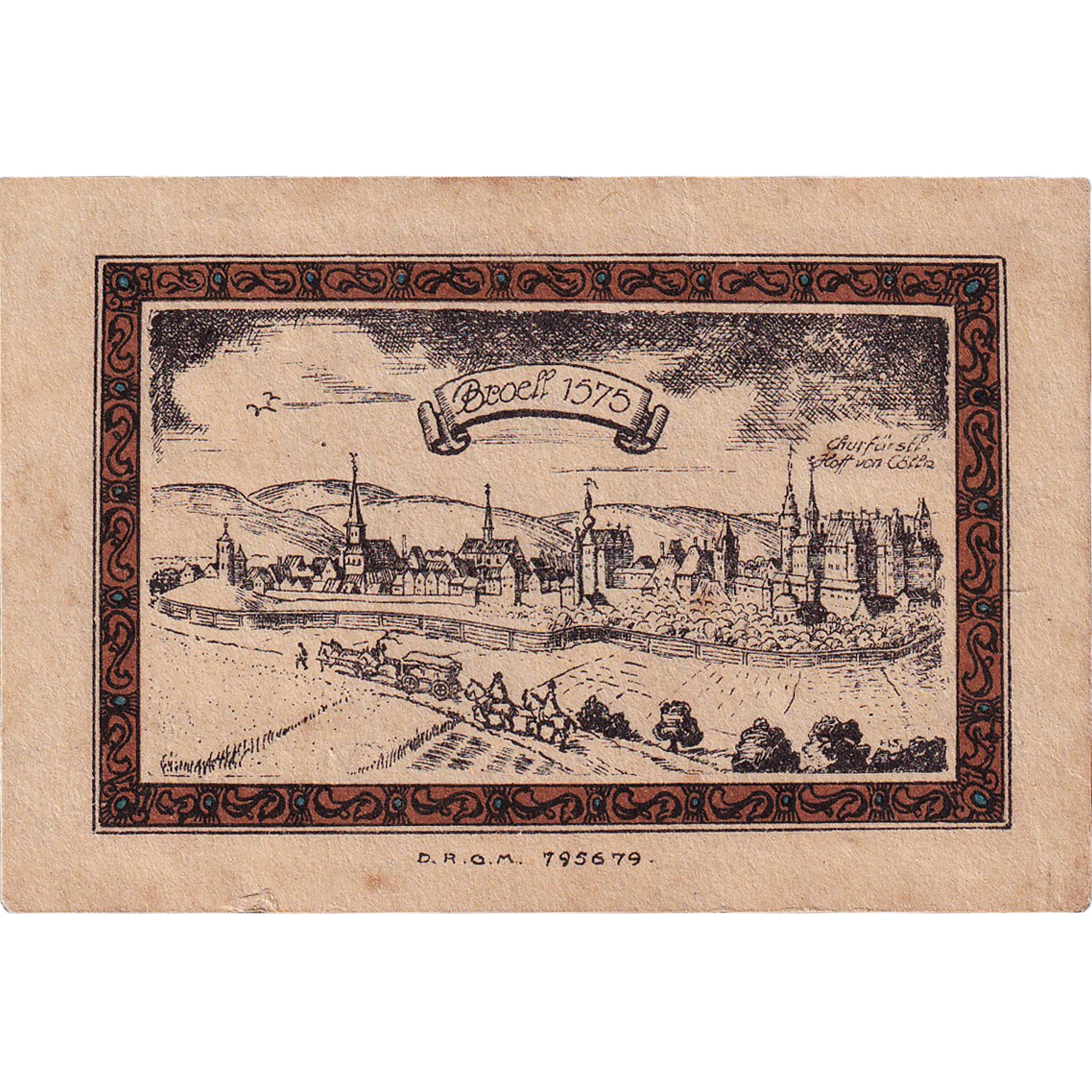 Geldschein, Deutschland, Brühl, 1 Mark, rempart 1922-10-01, VZ Mehl:192.1a