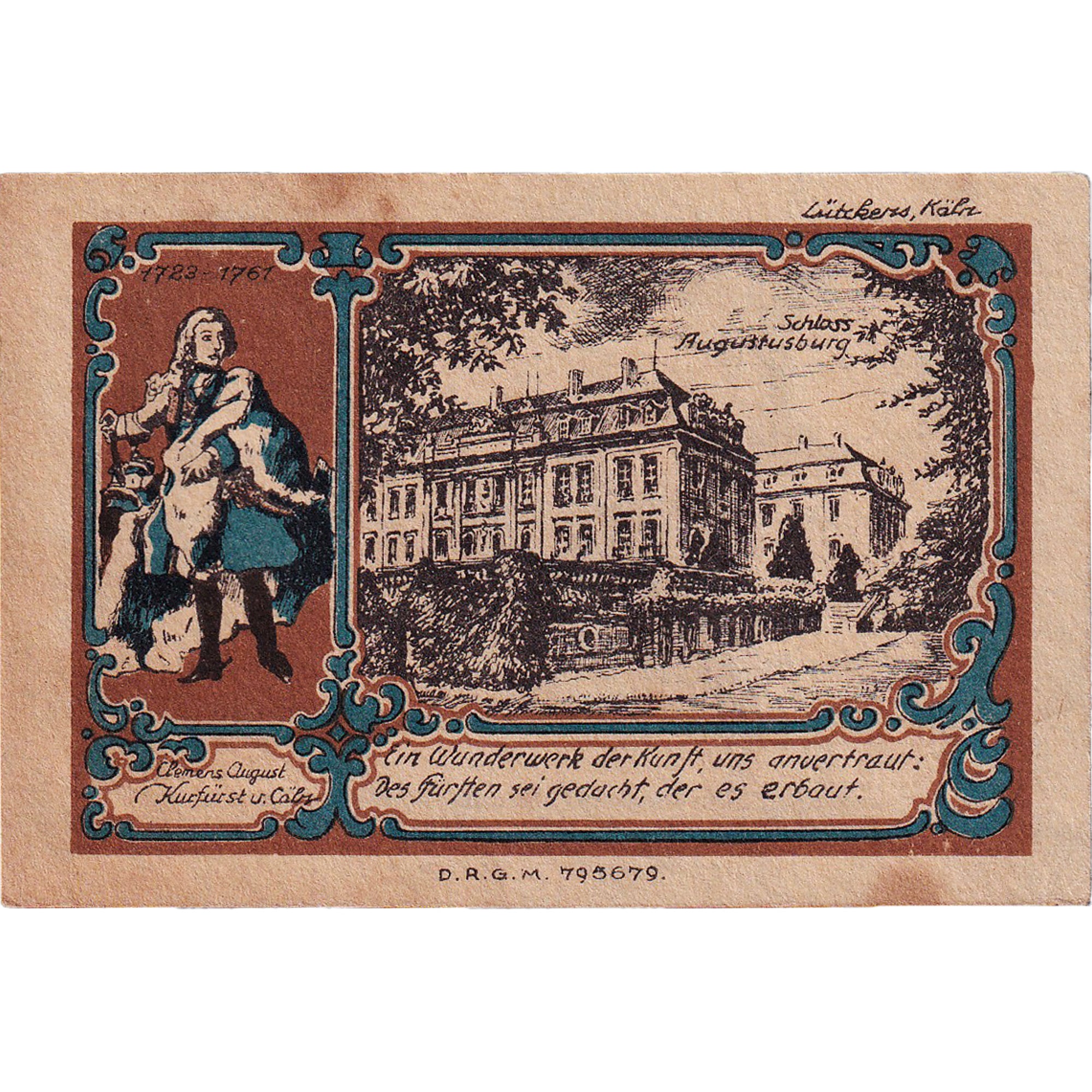 Geldschein, Deutschland, Brühl, 3 Mark, Usine 1922-10-01, VZ Mehl:192.1a