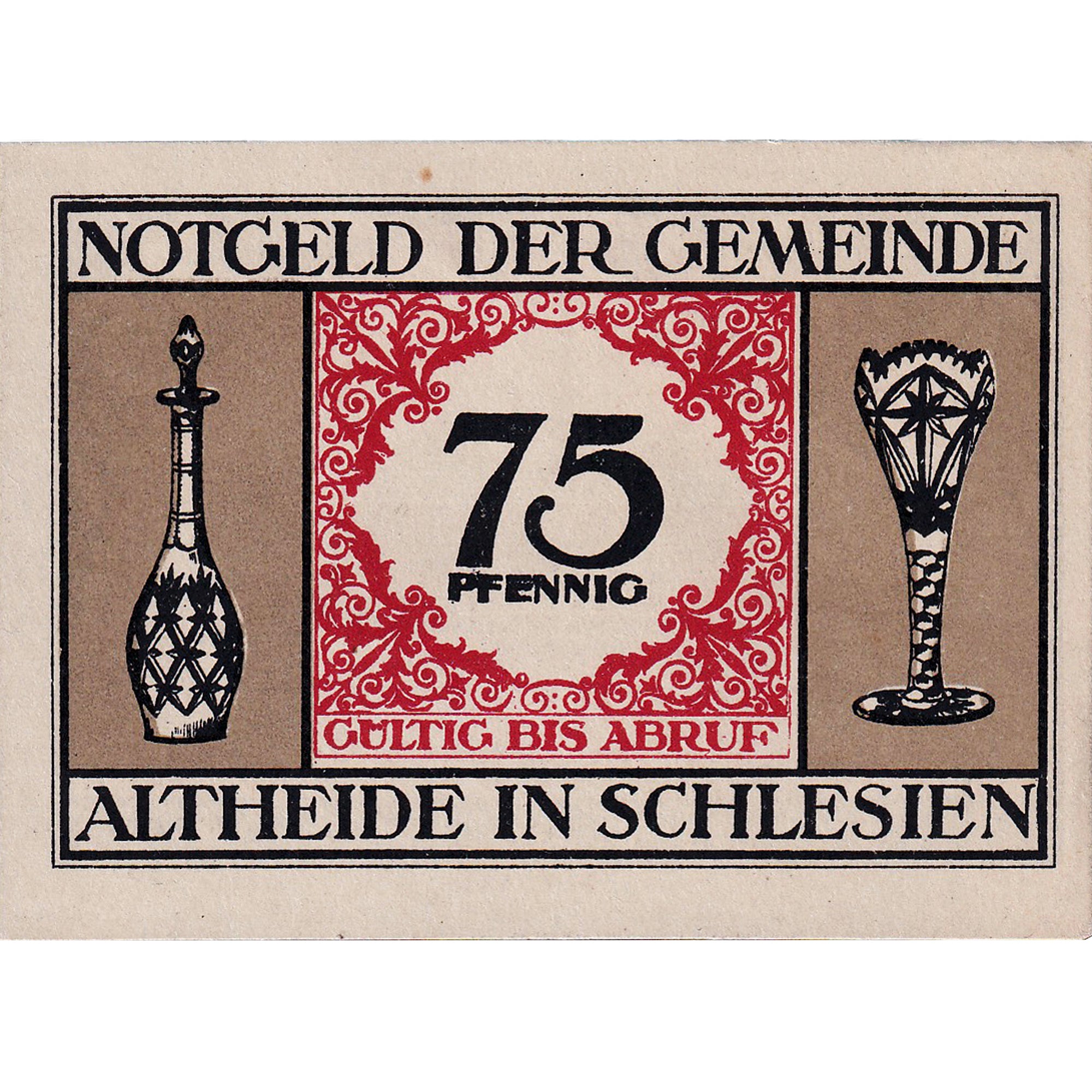 Banknot, Niemcy, Altheide, 75 Pfennig, Usine, 1921, UNC(63), Mehl:28.2