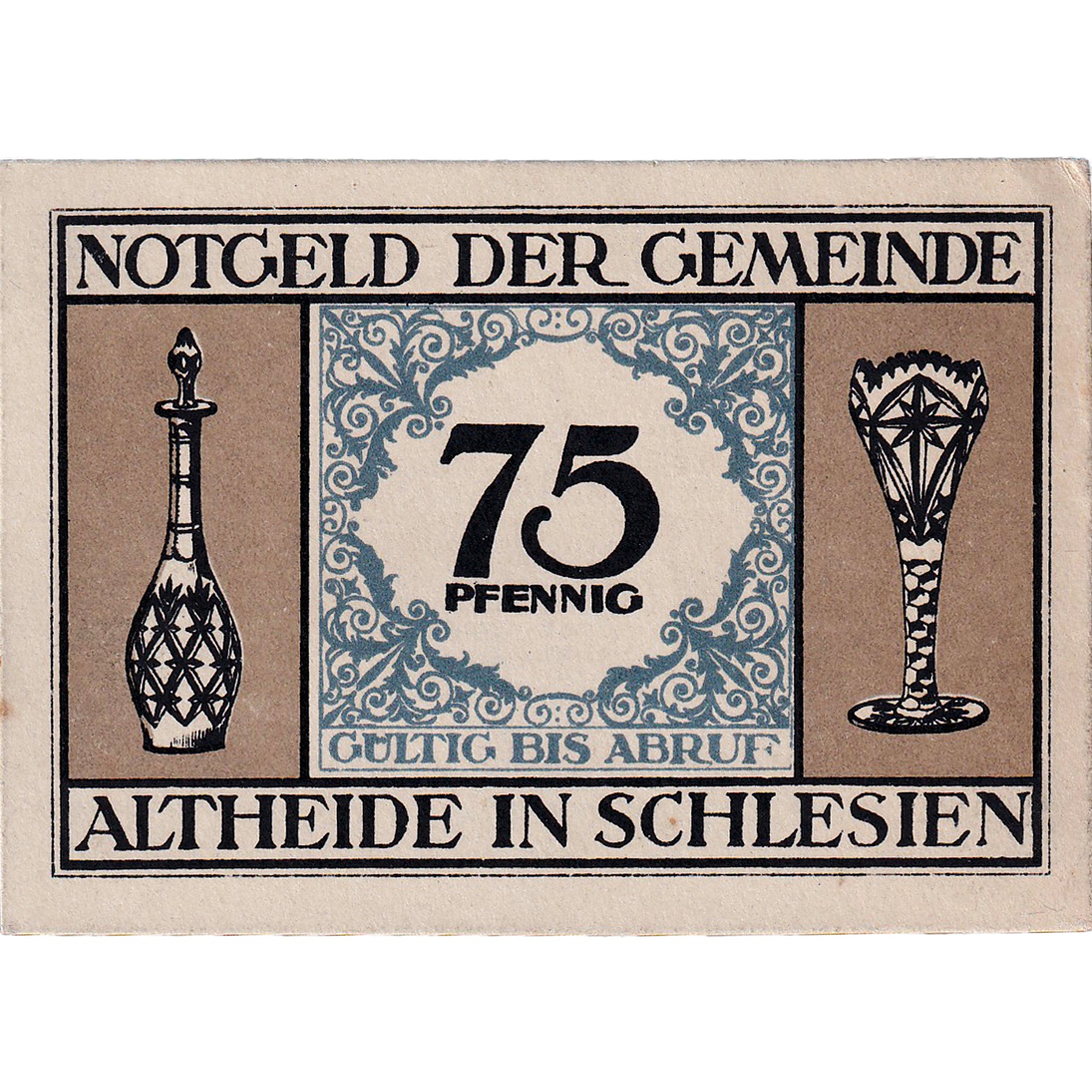 Geldschein, Deutschland, Altheide, 75 Pfennig, Usine, 1921, UNZ-, Mehl:28.1