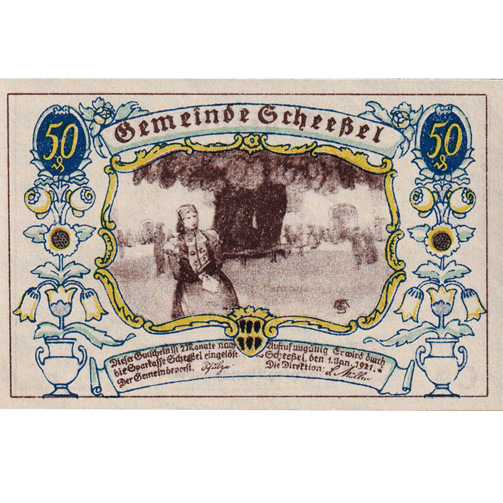 Billete, Alemania, Scheebel, 50 Pfennig, arbre 1921-01-01, SC Mehl:1174.1a