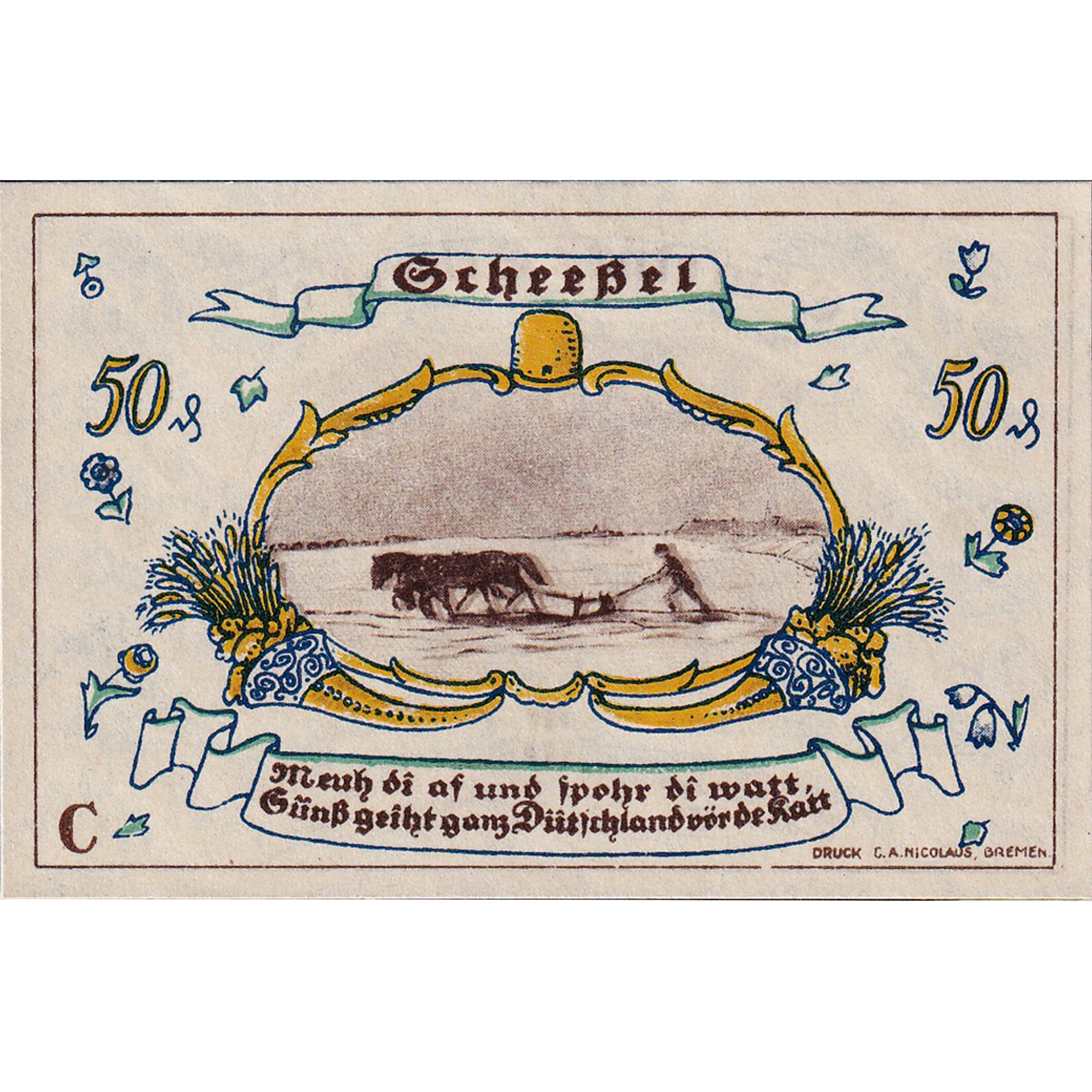 Billete, Alemania, Scheebel, 50 Pfennig, arbre 1921-01-01, SC Mehl:1174.1a