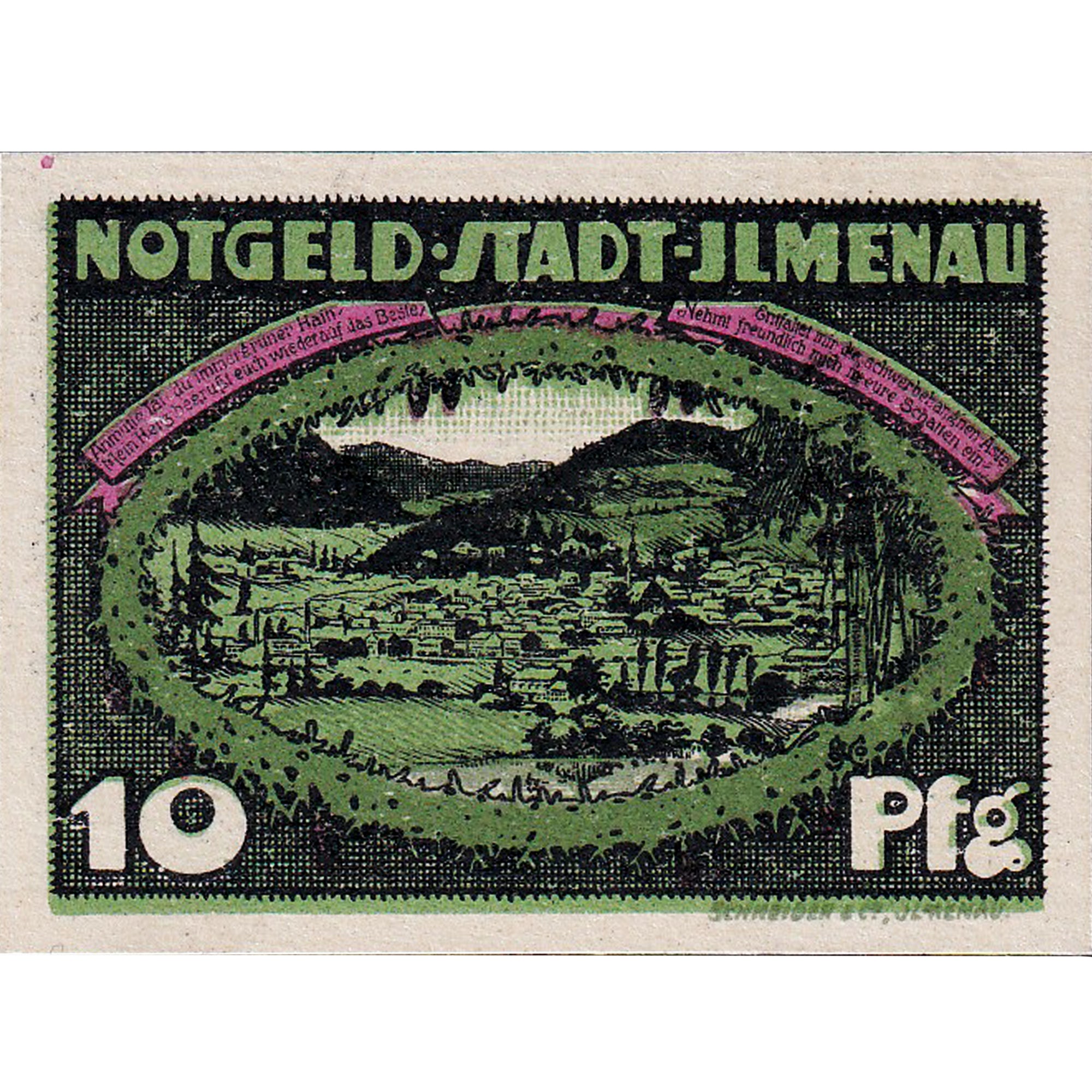 Banconote, Germania, ilmenau, 10 Pfennig, paysage, 1921 SPL Mehl:643.1a