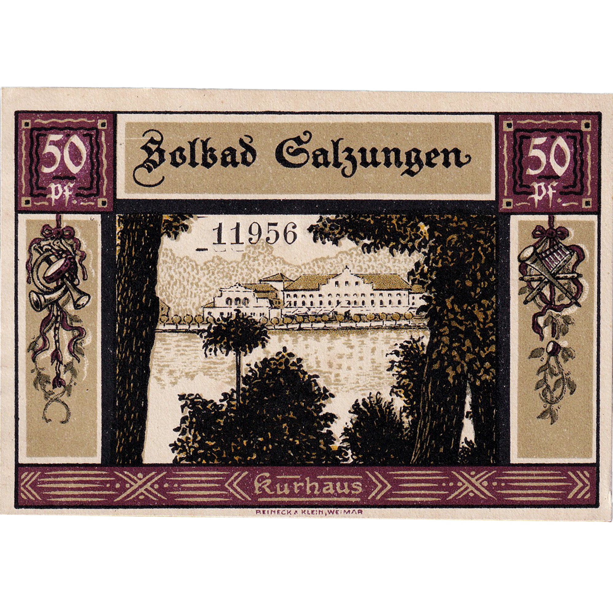 Banknot, Niemcy, Salzungen, 50 Pfennig, château 1921-06-10, UNC(63) Mehl:1160.1a