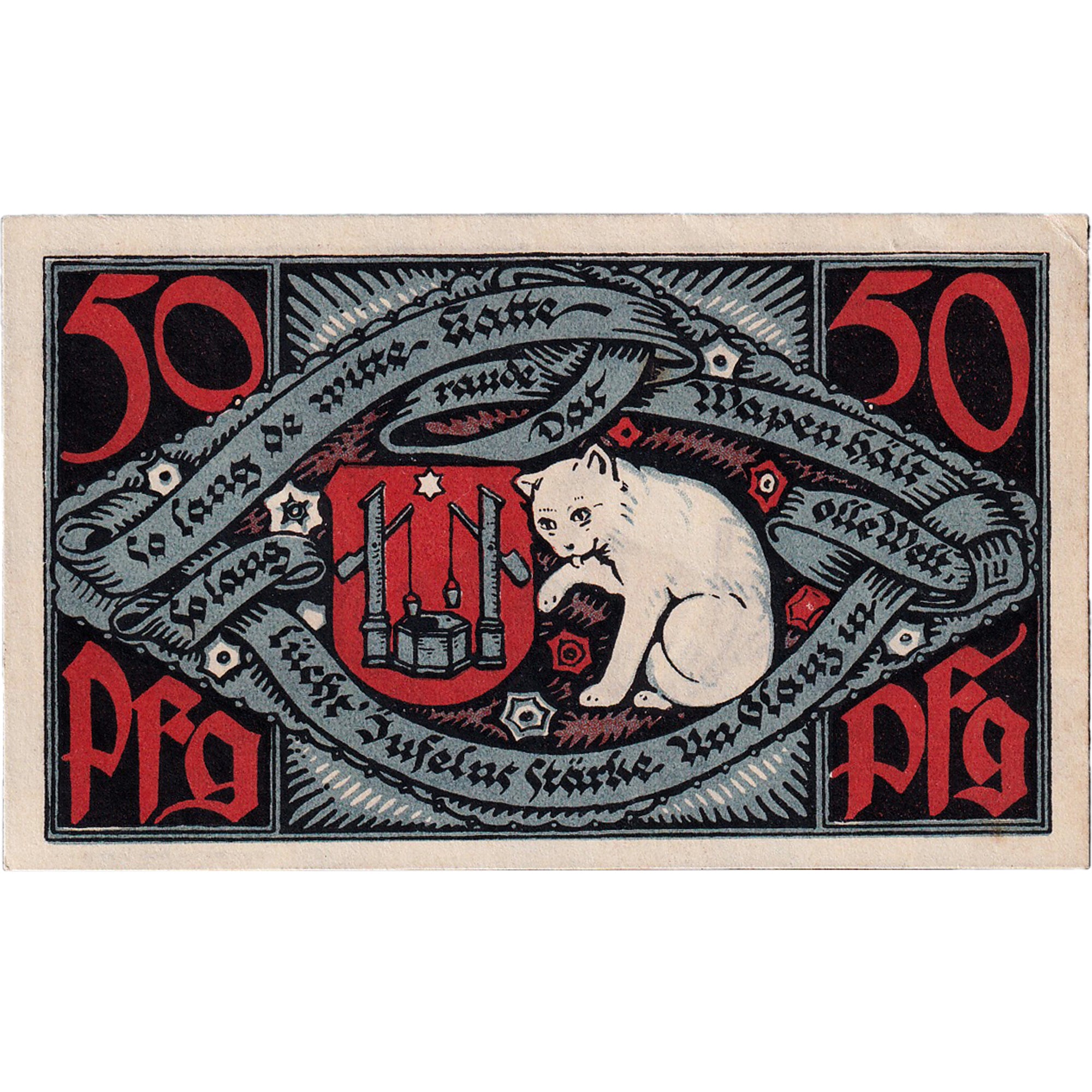 Banknot, Niemcy, Salzuflen, 50 Pfennig, Chat, 1921, UNC(63), Mehl:1159.1