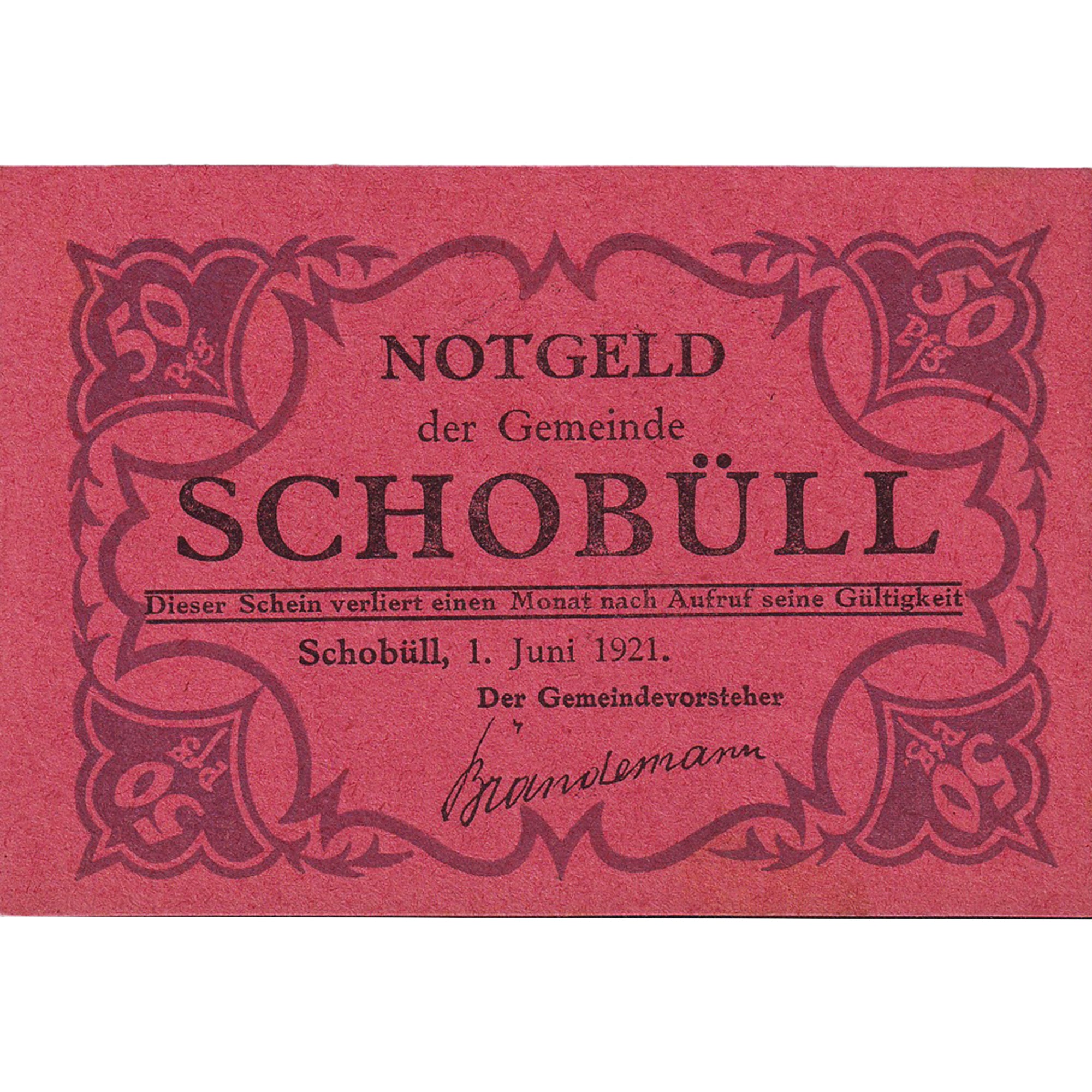 Banconote, Germania, Schobull, 50 Pfennig, ferme, 1921 SPL Mehl:1194.7c