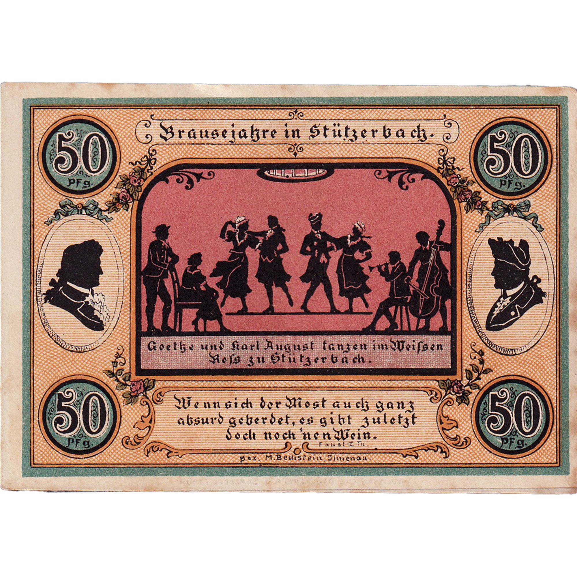 Geldschein, Deutschland, Stützerbach, 50 Pfennig, danse, 1921, UNZ- Mehl:1287.1
