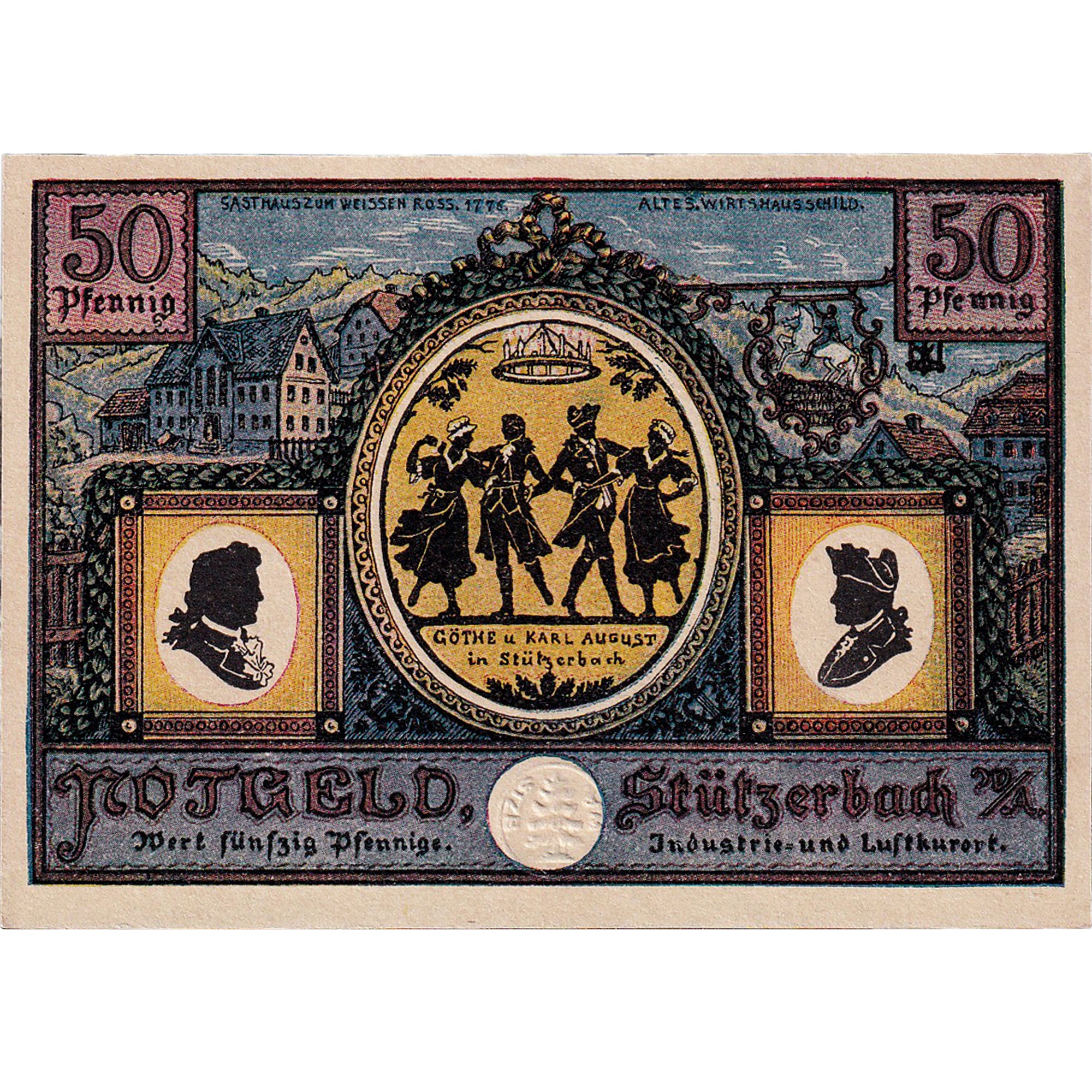 Geldschein, Deutschland, Stützerbach, 50 Pfennig, paysage, 1921 UNZ- Mehl:1287.3
