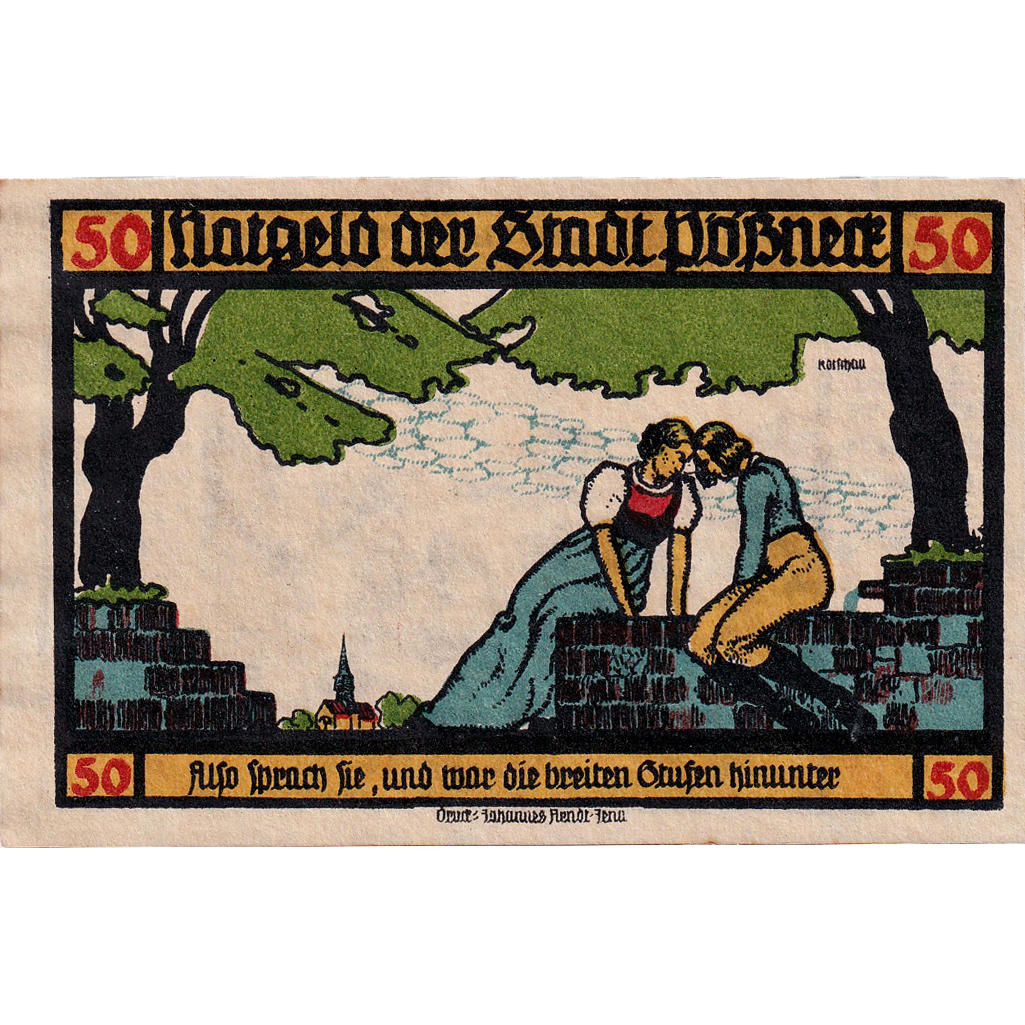 Geldschein, Deutschland, Possneck, 50 Pfennig, place, 1921, UNZ-, Mehl:1066.6
