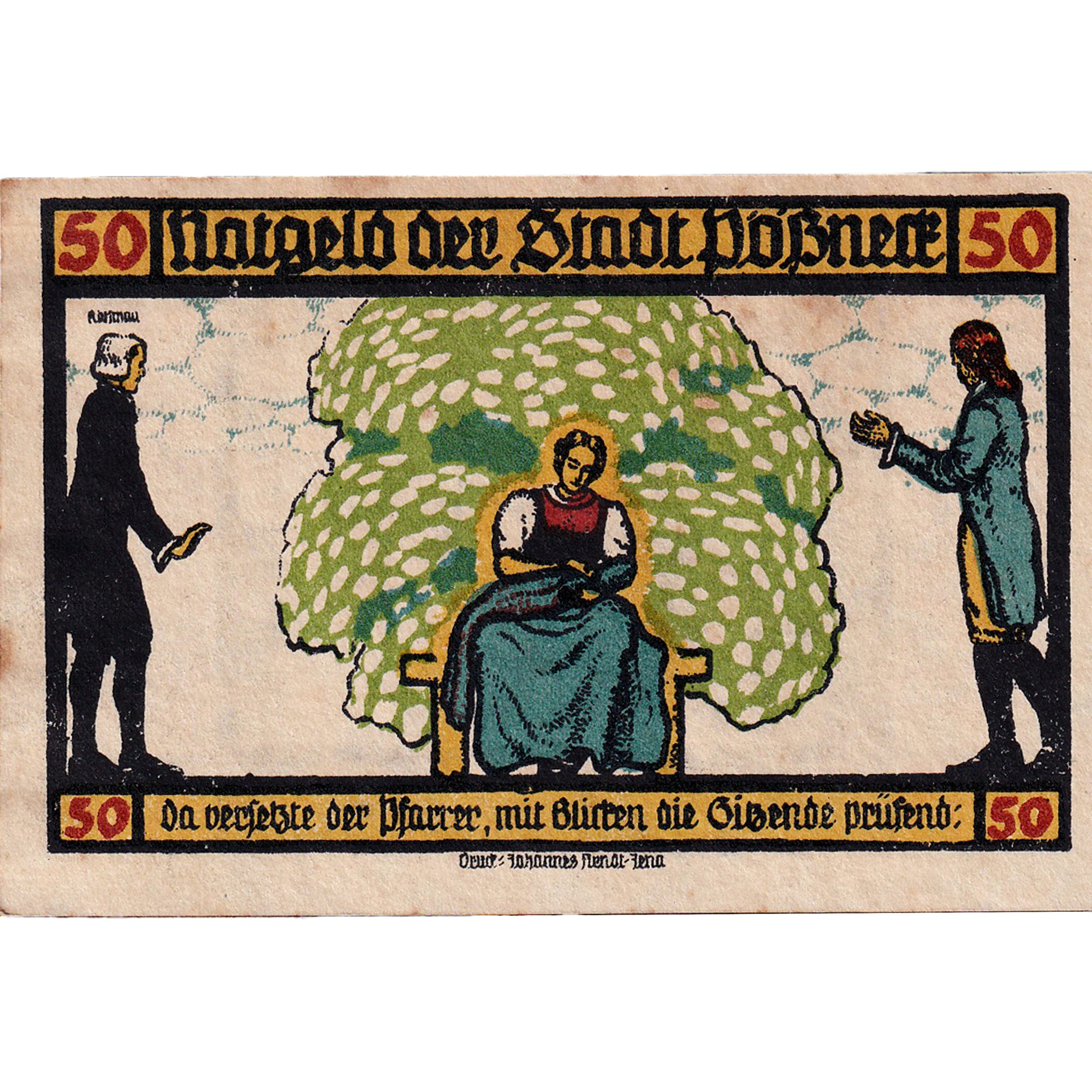 Geldschein, Deutschland, Possneck, 50 Pfennig, village, 1921, UNZ-, Mehl:1066.6