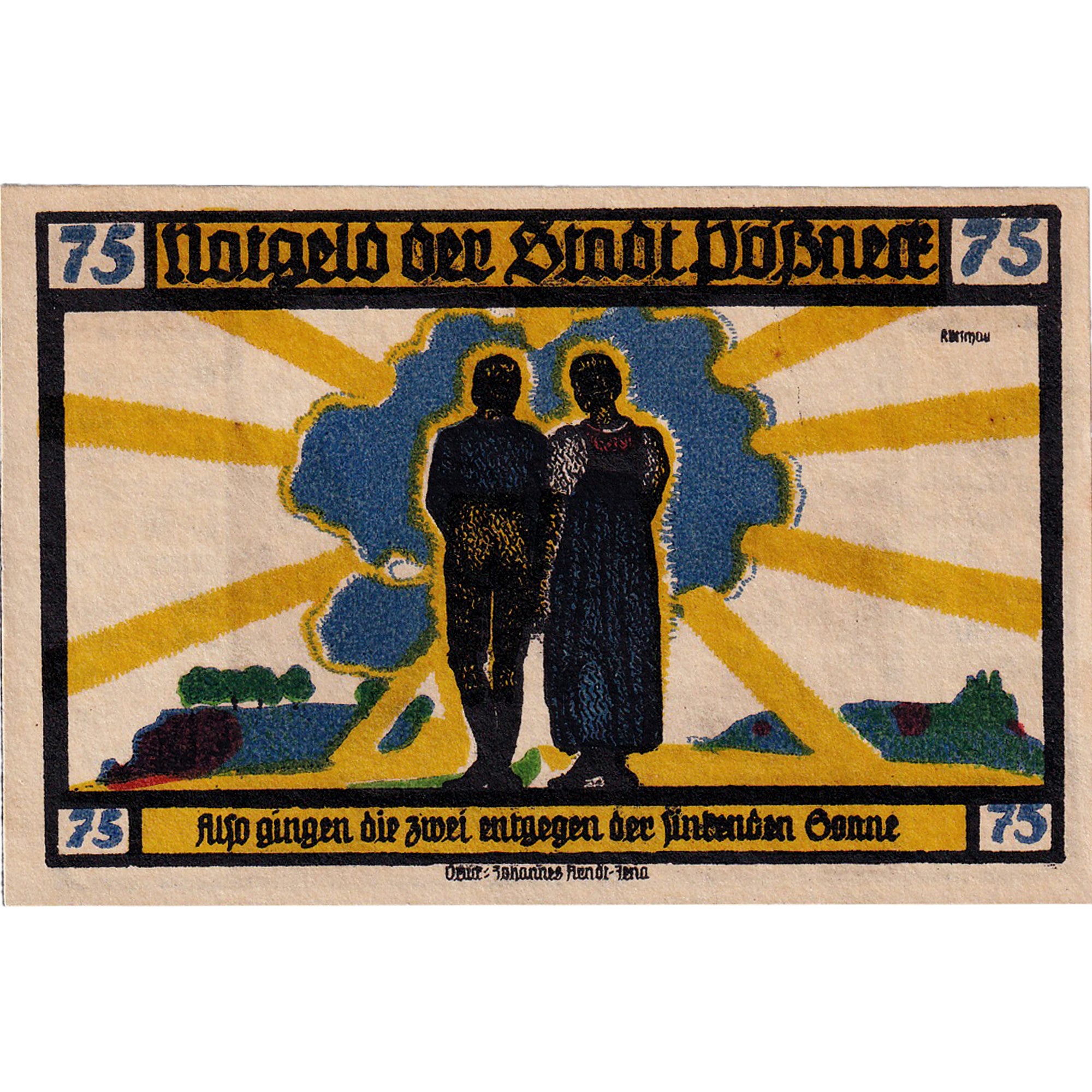 Banconote, Germania, Possneck, 75 Pfennig, Eglise, 1921, SPL, Mehl:1066.6