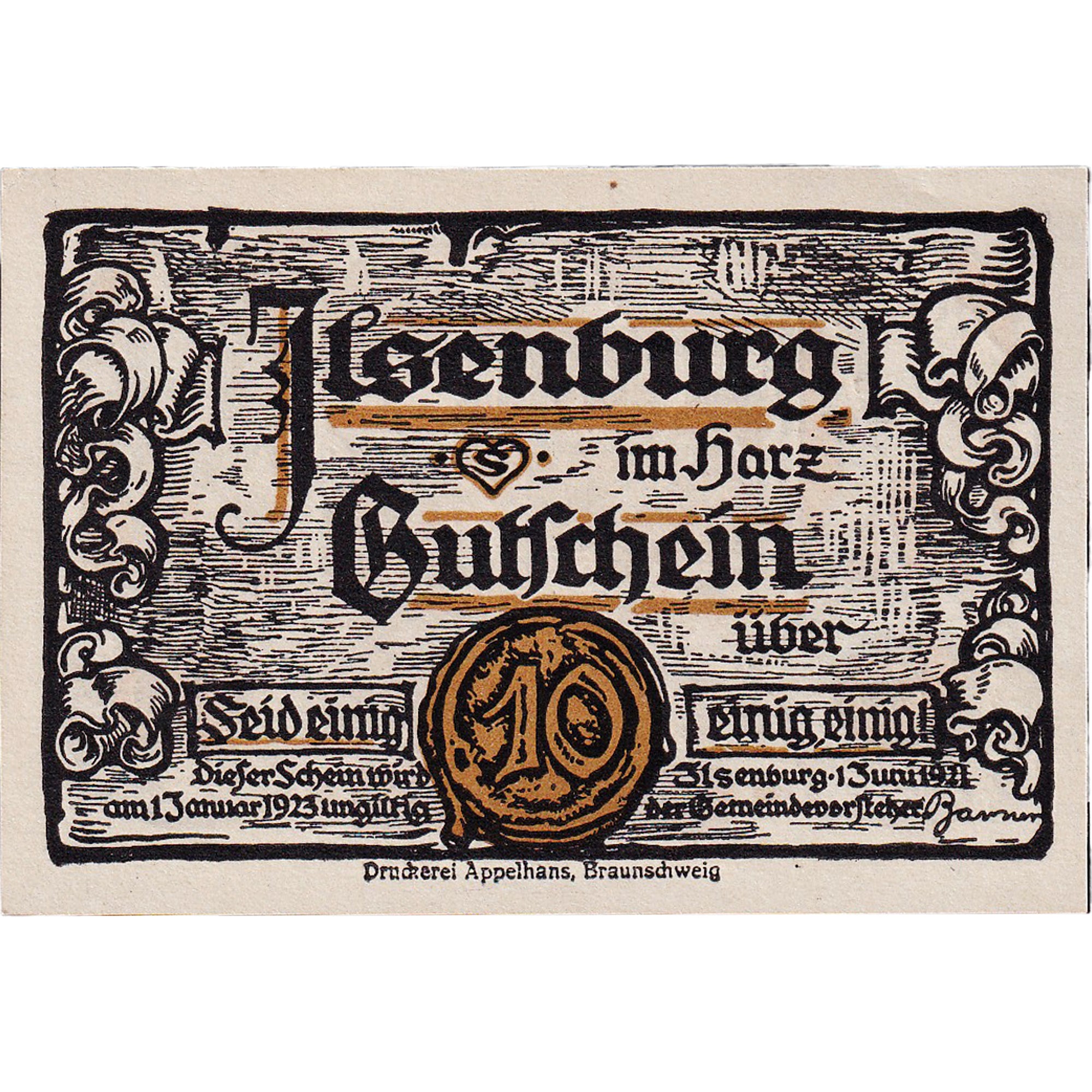 Banconote, Germania, Ilsenburg, 10 Pfennig, château 1923-01-01, SPL Mehl:644.2a