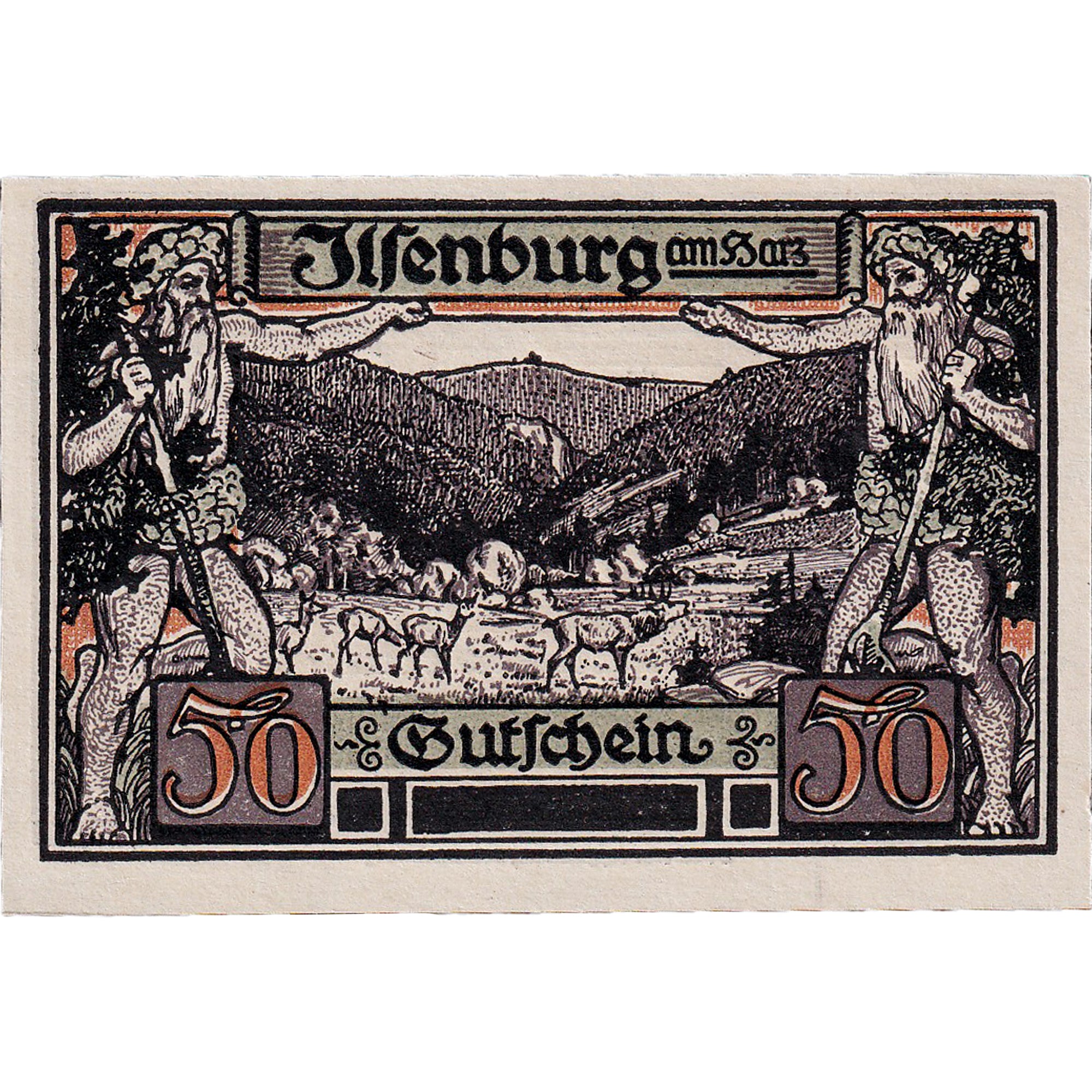 Geldschein, Deutschland, Ilsenburg, 50 Pfennig, Pâture 1923 UNZ- Mehl:644.2a