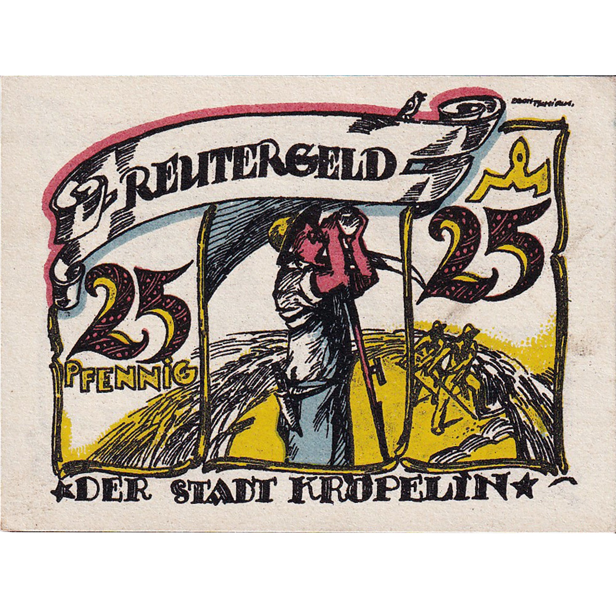 Geldschein, Deutschland, Kröpelin, 25 Pfennig, blé 1922-02-28, UNZ- Mehl:746.1