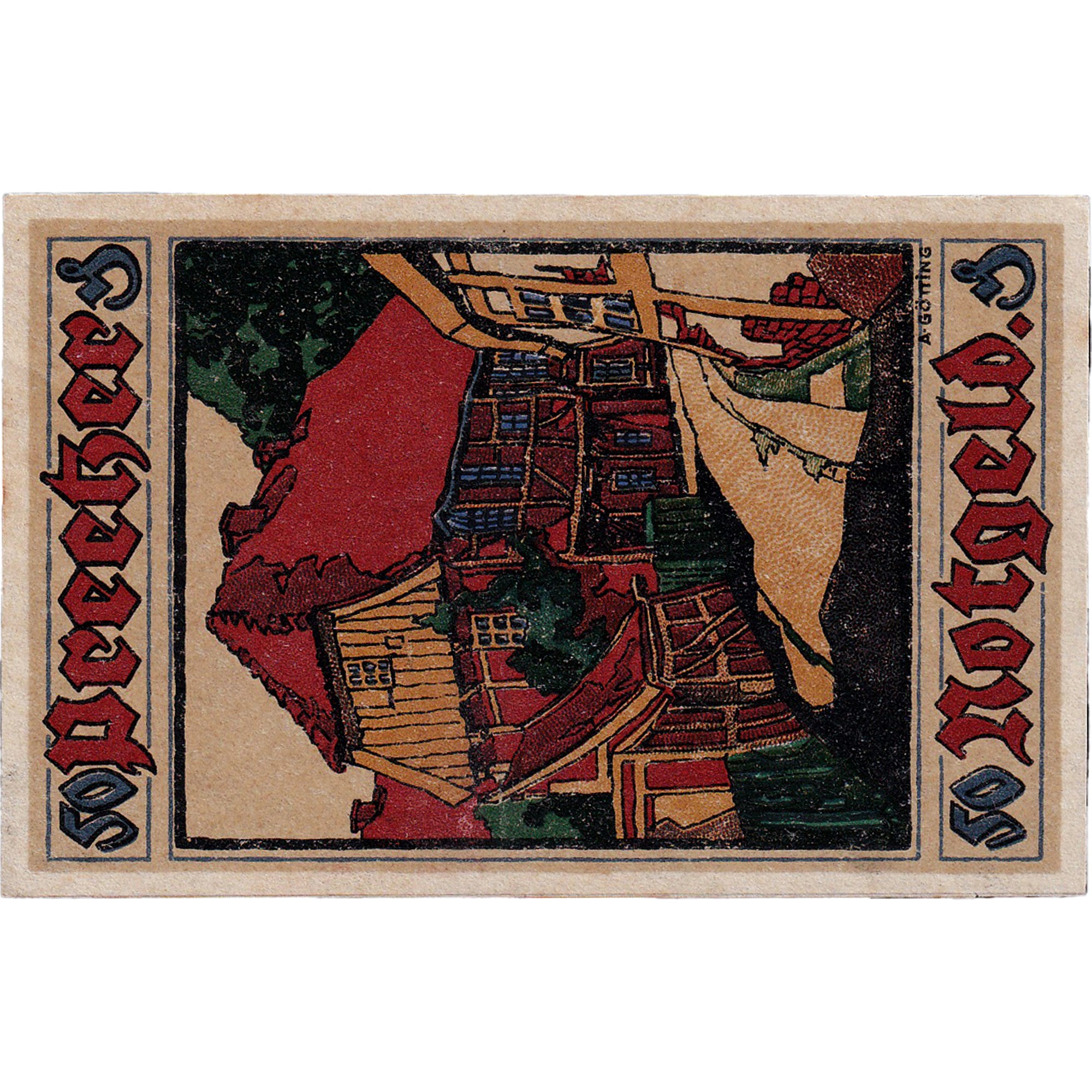 Billete, Alemania, Preetz, 50 Pfennig, rue, 1921, SC, Mehl:1071.3