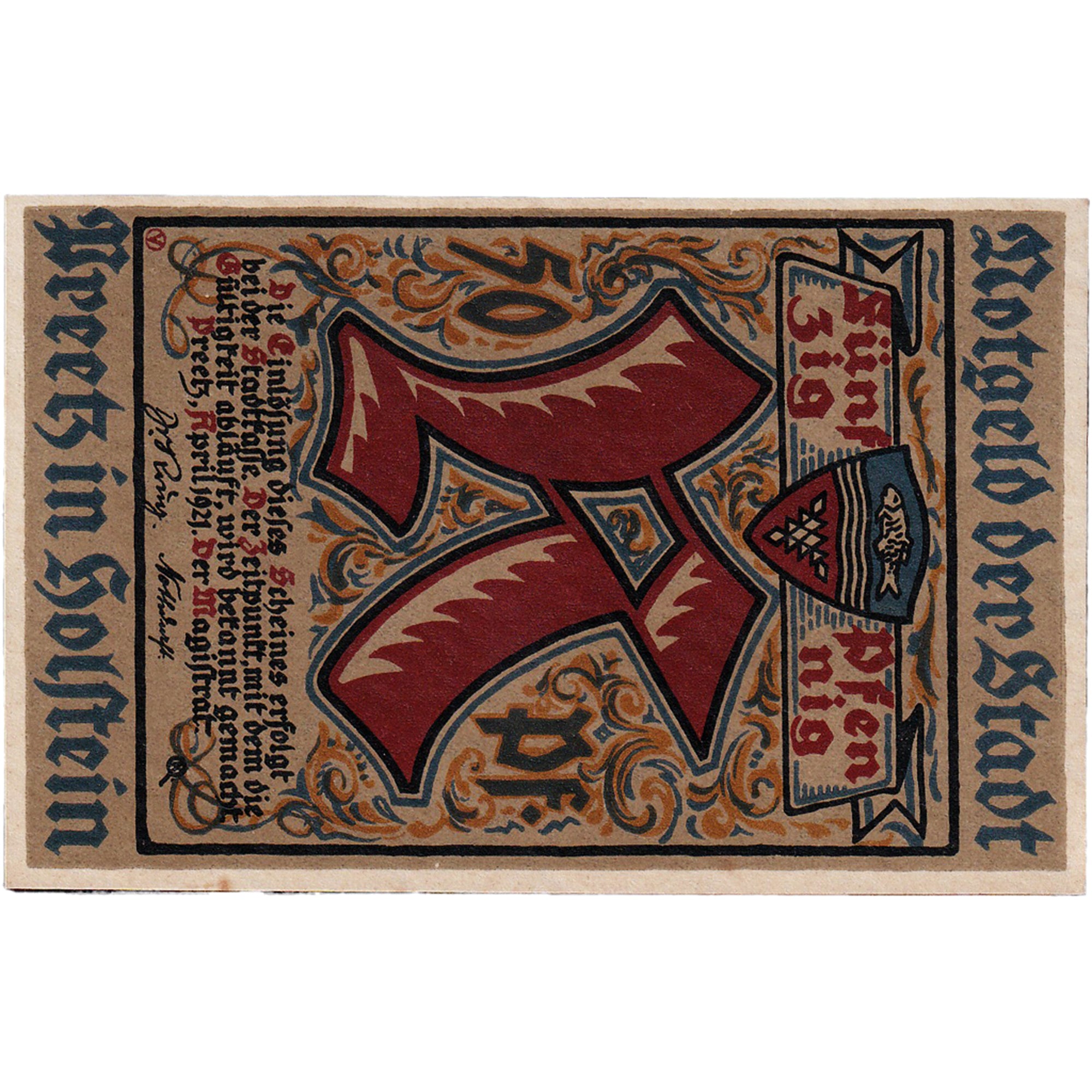 Geldschein, Deutschland, Preetz, 50 Pfennig, Eglise, 1921, UNZ-, Mehl:1071.3