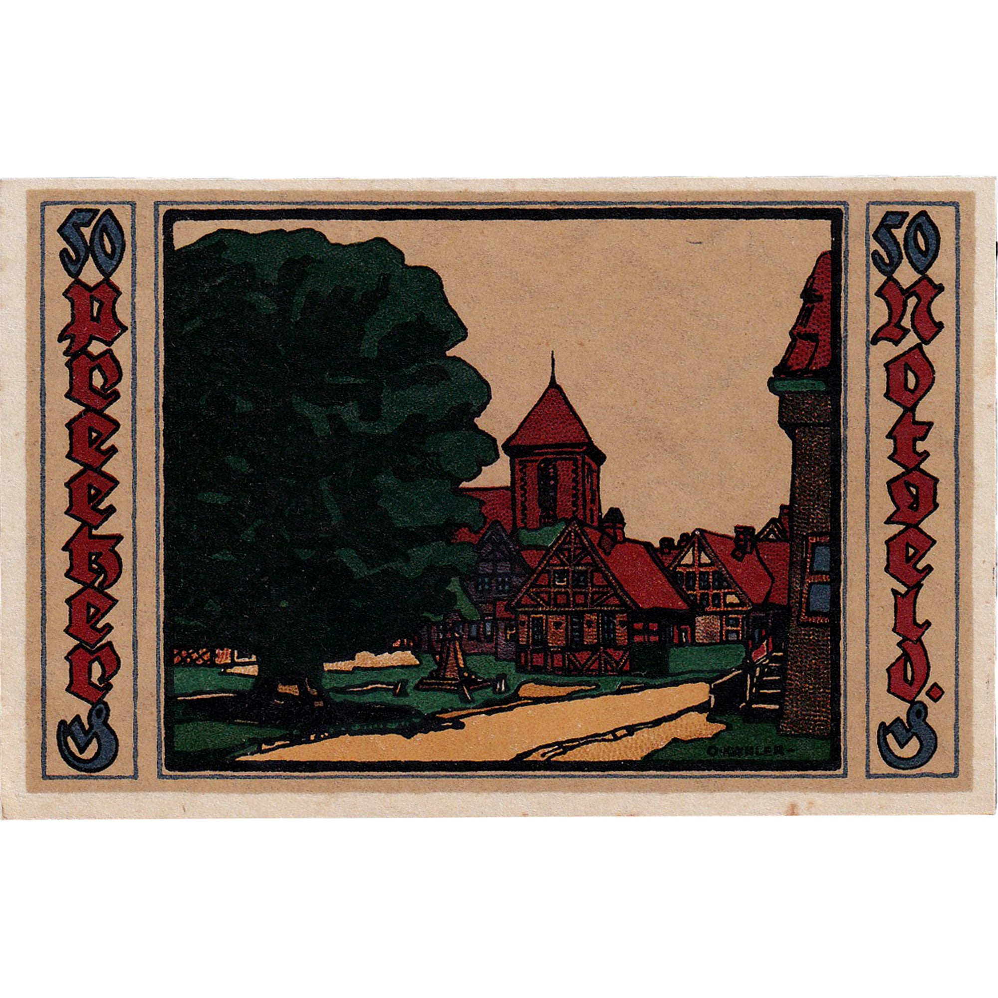 Geldschein, Deutschland, Preetz, 50 Pfennig, Eglise, 1921, UNZ-, Mehl:1071.3