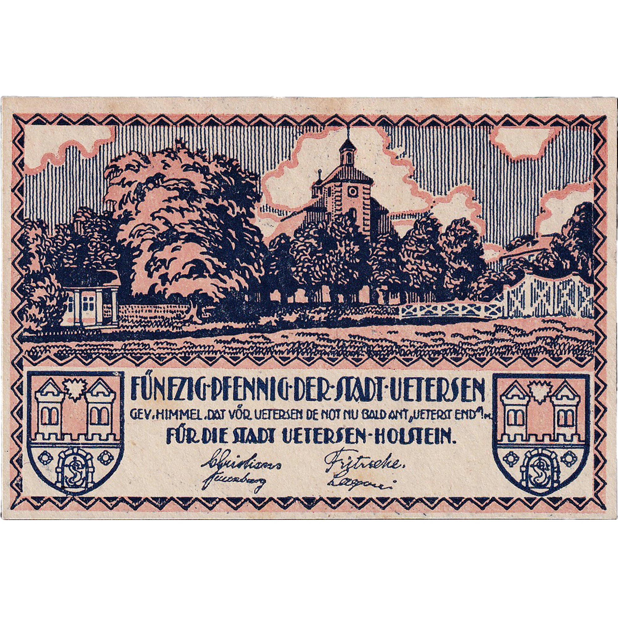 Geldschein, Deutschland, Uetersen, 50 Pfennig, village, 1920, UNZ-, Mehl:1352.1