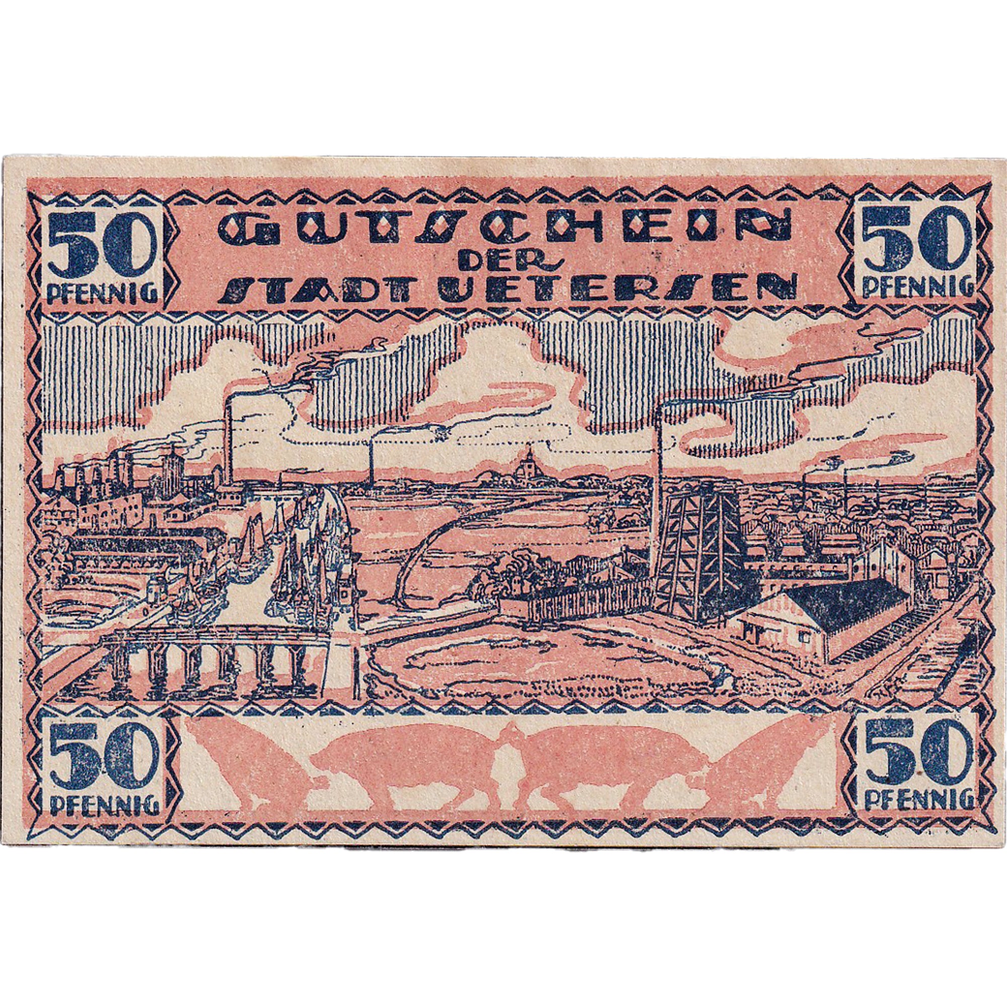 Geldschein, Deutschland, Uetersen, 50 Pfennig, village, 1920, UNZ-, Mehl:1352.1