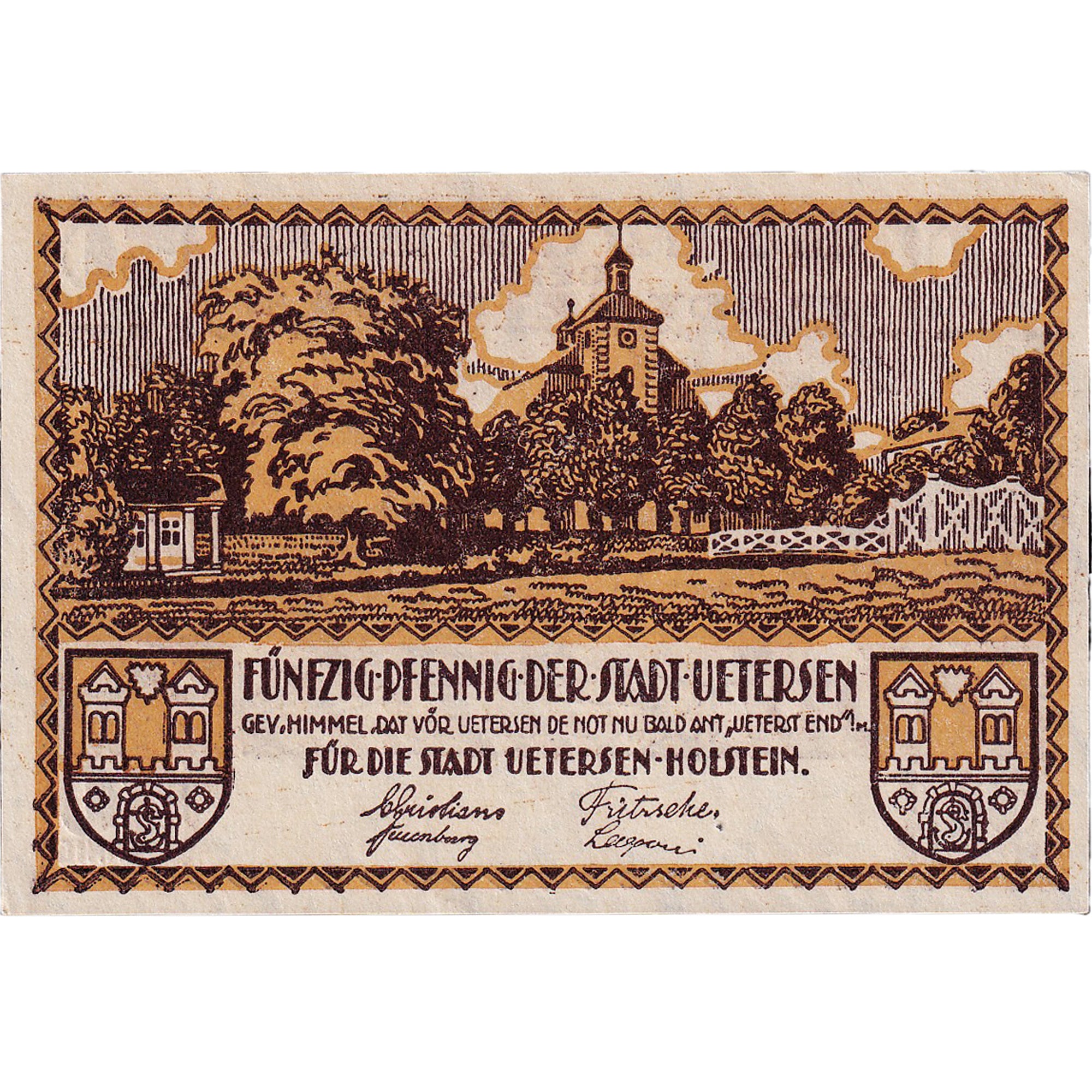 Banknot, Niemcy, Uetersen, 50 Pfennig, Usine, 1920, UNC(63), Mehl:1352.2