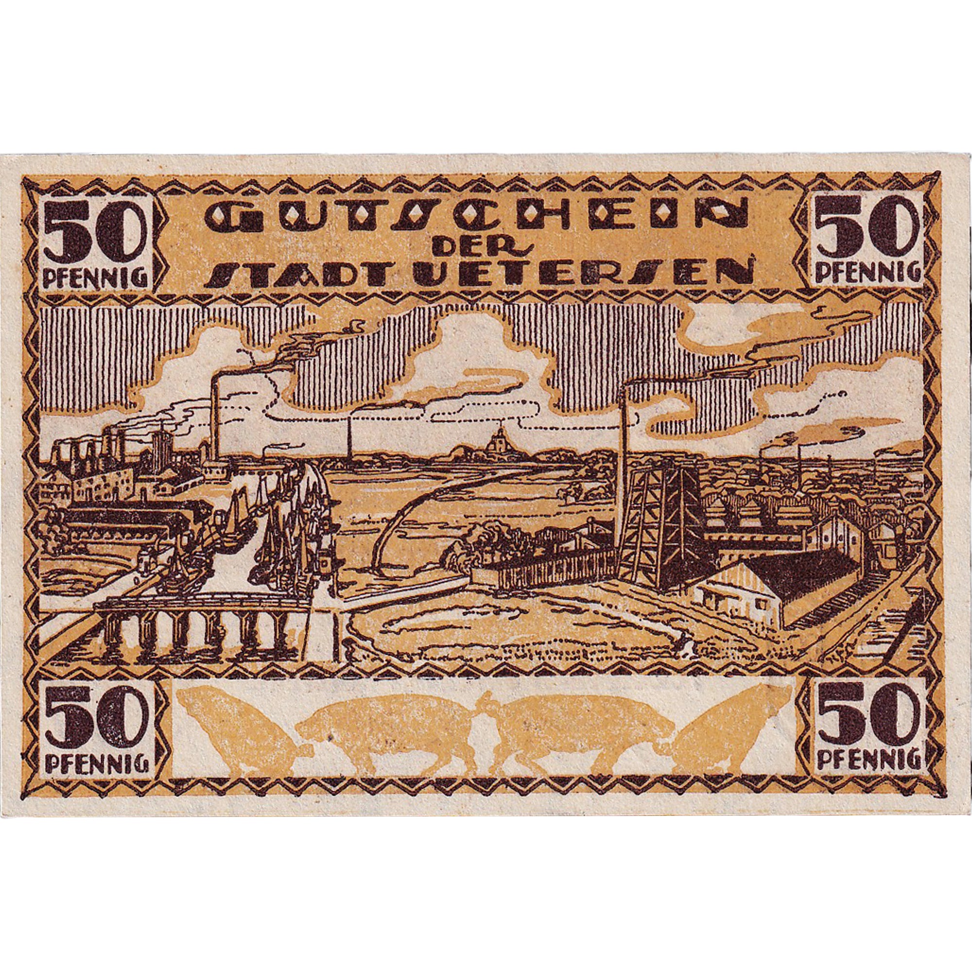 Banknot, Niemcy, Uetersen, 50 Pfennig, Usine, 1920, UNC(63), Mehl:1352.2