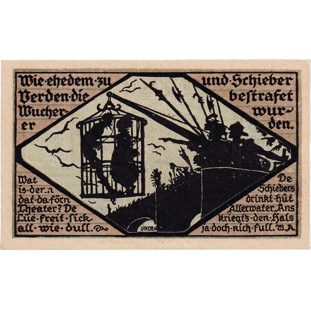Geldschein, Deutschland, Verden, 50 Pfennig, Animaux, 1923 UNZ- Mehl:1360.1