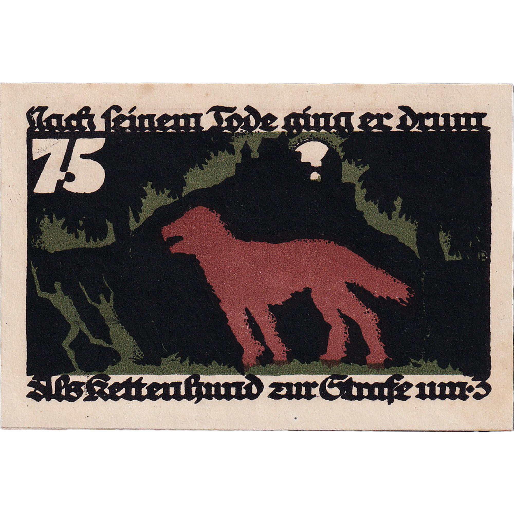 Banconote, Germania, Vechta, 75 Pfennig, animal 1922-03-15, SPL Mehl:1358.1