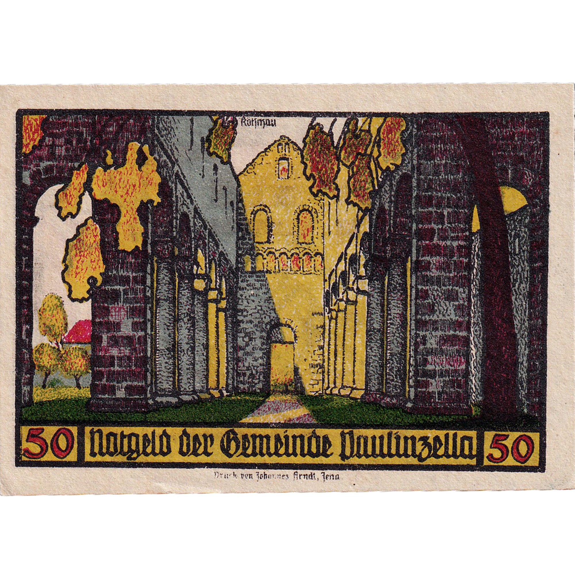 Banconote, Germania, Paulinzella, 50 Pfennig, allée, 1922, 1922-03-31, SPL