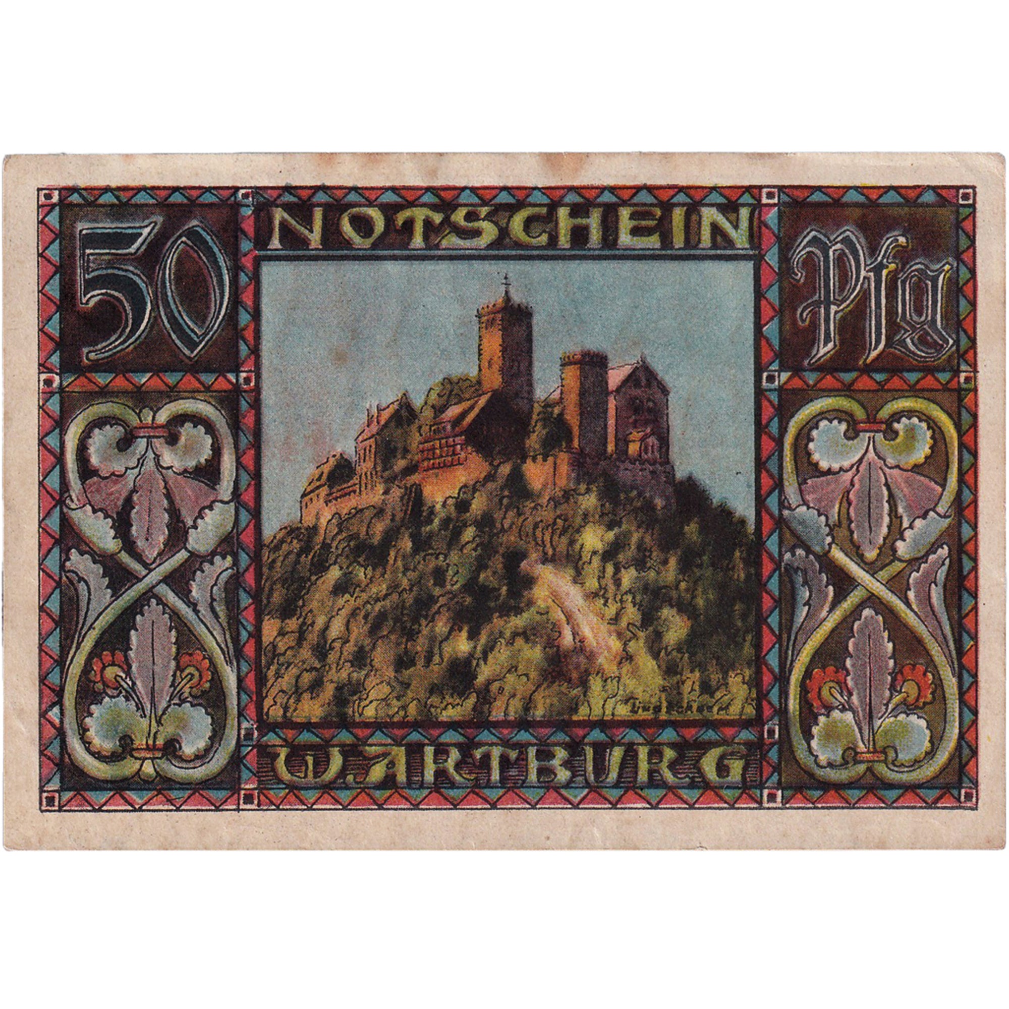 Banconote, Germania, Eisenach, 50 Pfennig, château, 1921, SPL-, Mehl:319.1