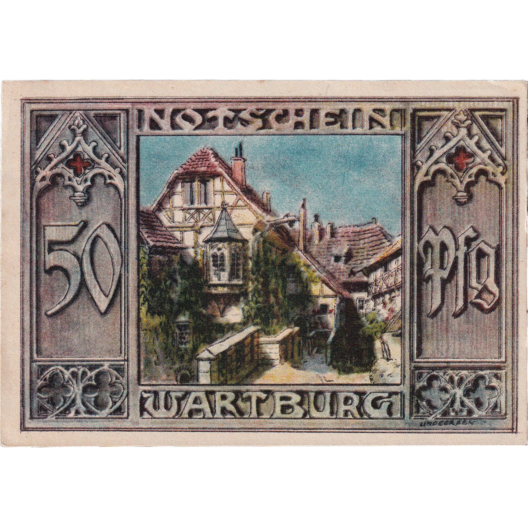 Banconote, Germania, Eisenach, 50 Pfennig, Maison, 1921, SPL, Mehl:319.1