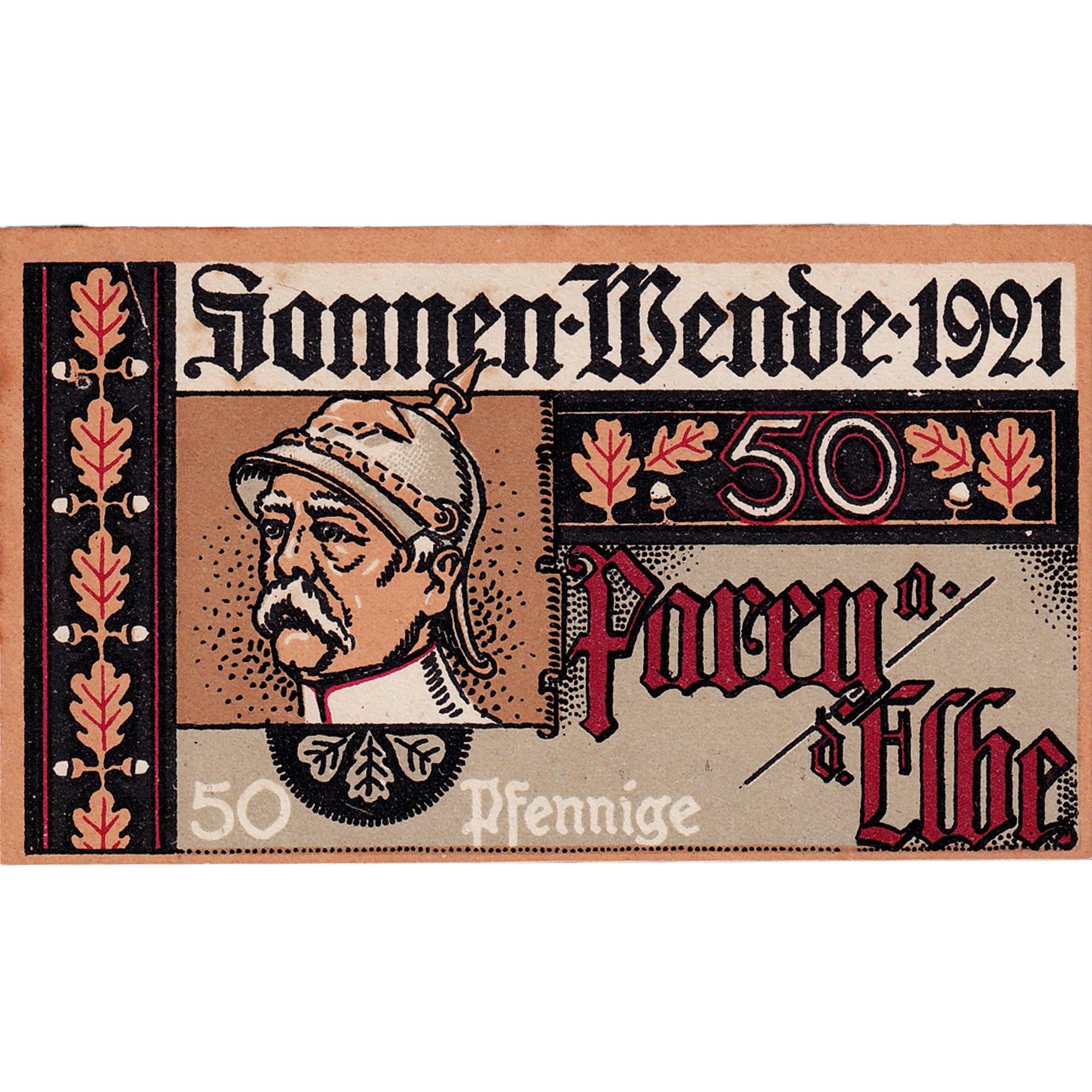 Banknot, Niemcy, Sonnen, 50 Pfennig, portrait 1, 1921, UNC(63), Mehl:1047.5