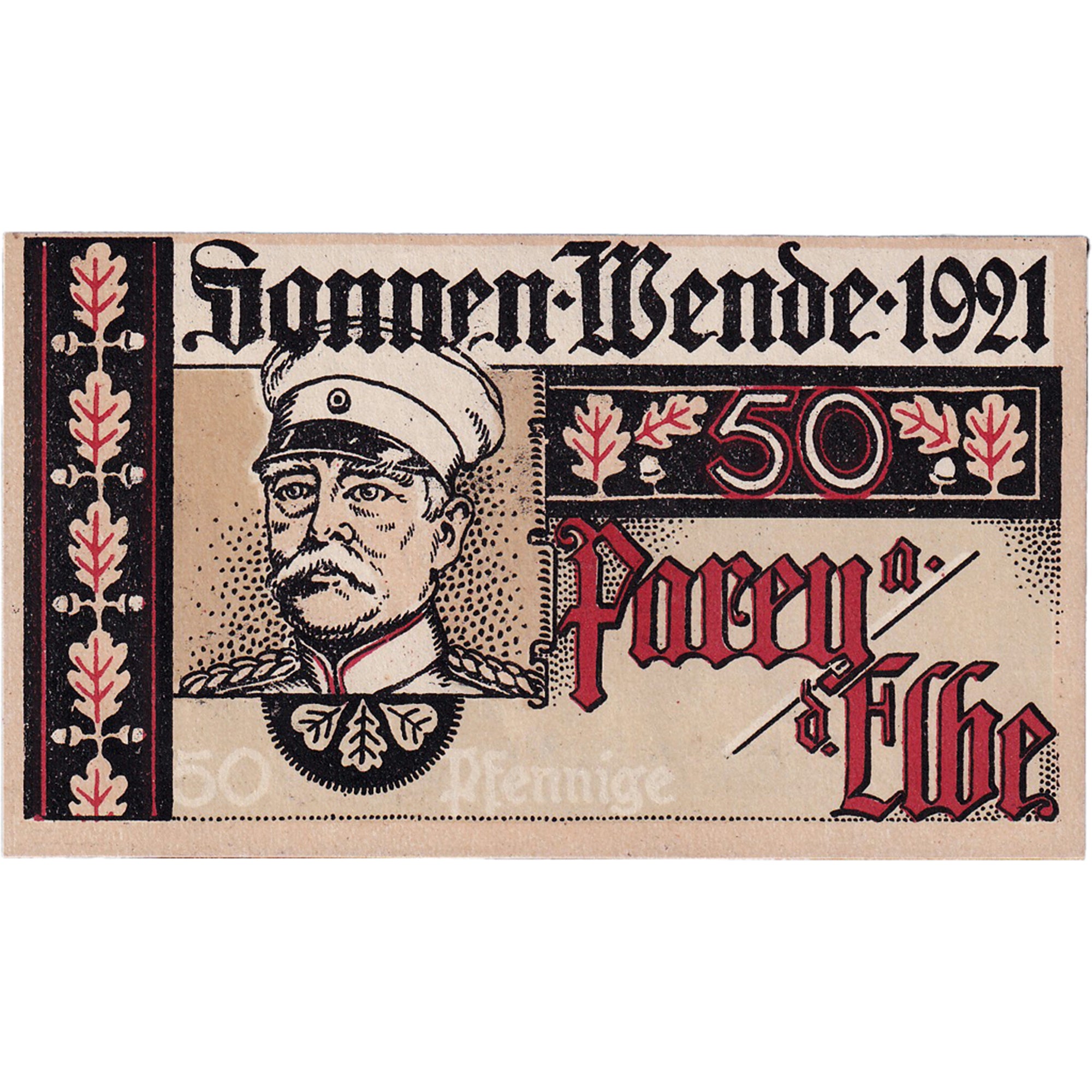 Banconote, Germania, Sonnen, 50 Pfennig, portrait 2, 1921, SPL, Mehl:1047.5