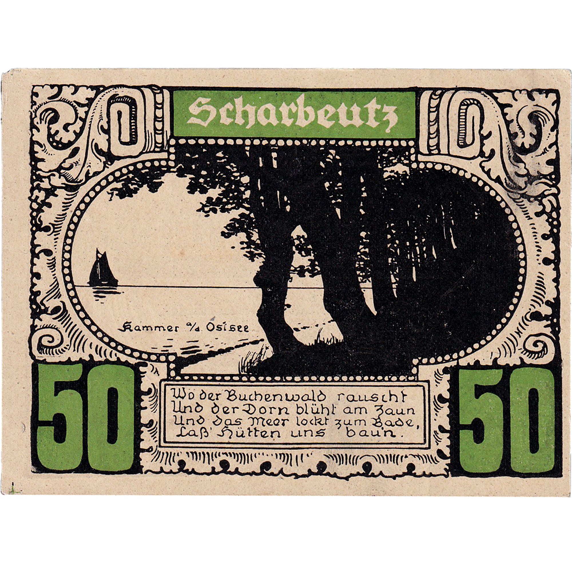 Banconote, Germania, Plön, 50 Pfennig, lac, 1921, SPL, Mehl:1063.4