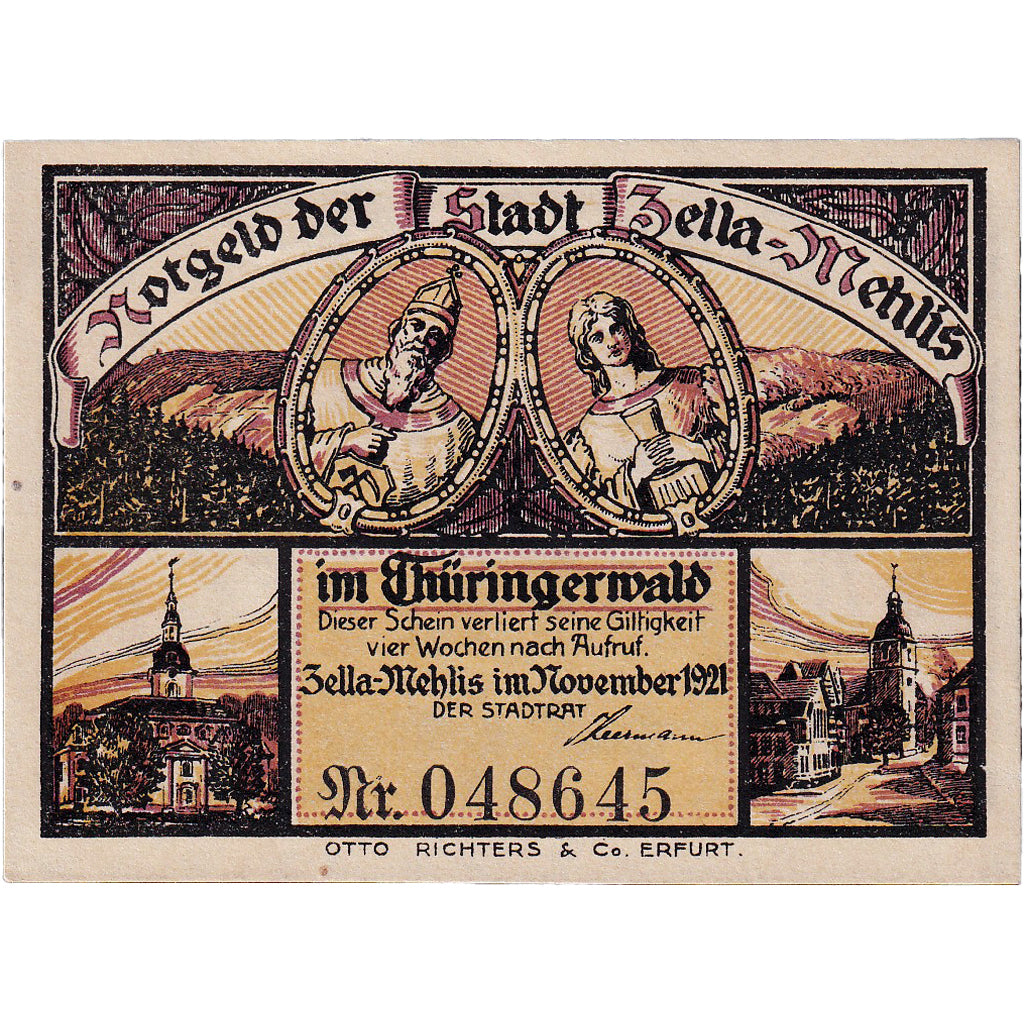 Banconote, Germania, Zella-Mehlis, 10 Pfennig, Foret, 1921, SPL, Mehl:1468.1